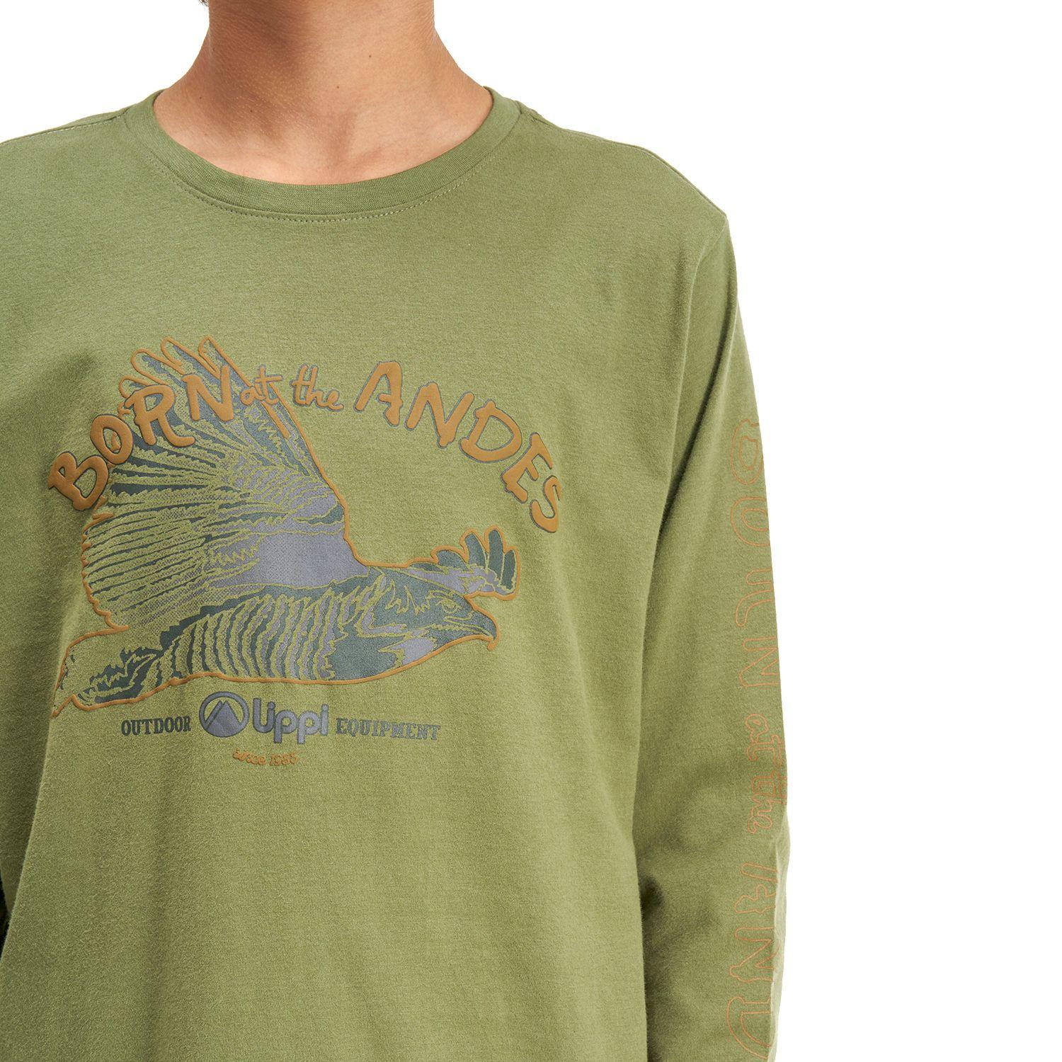 Polera Teen Boy Range Long-Sleeve Cotton T-Shirt Verde Lippi-4