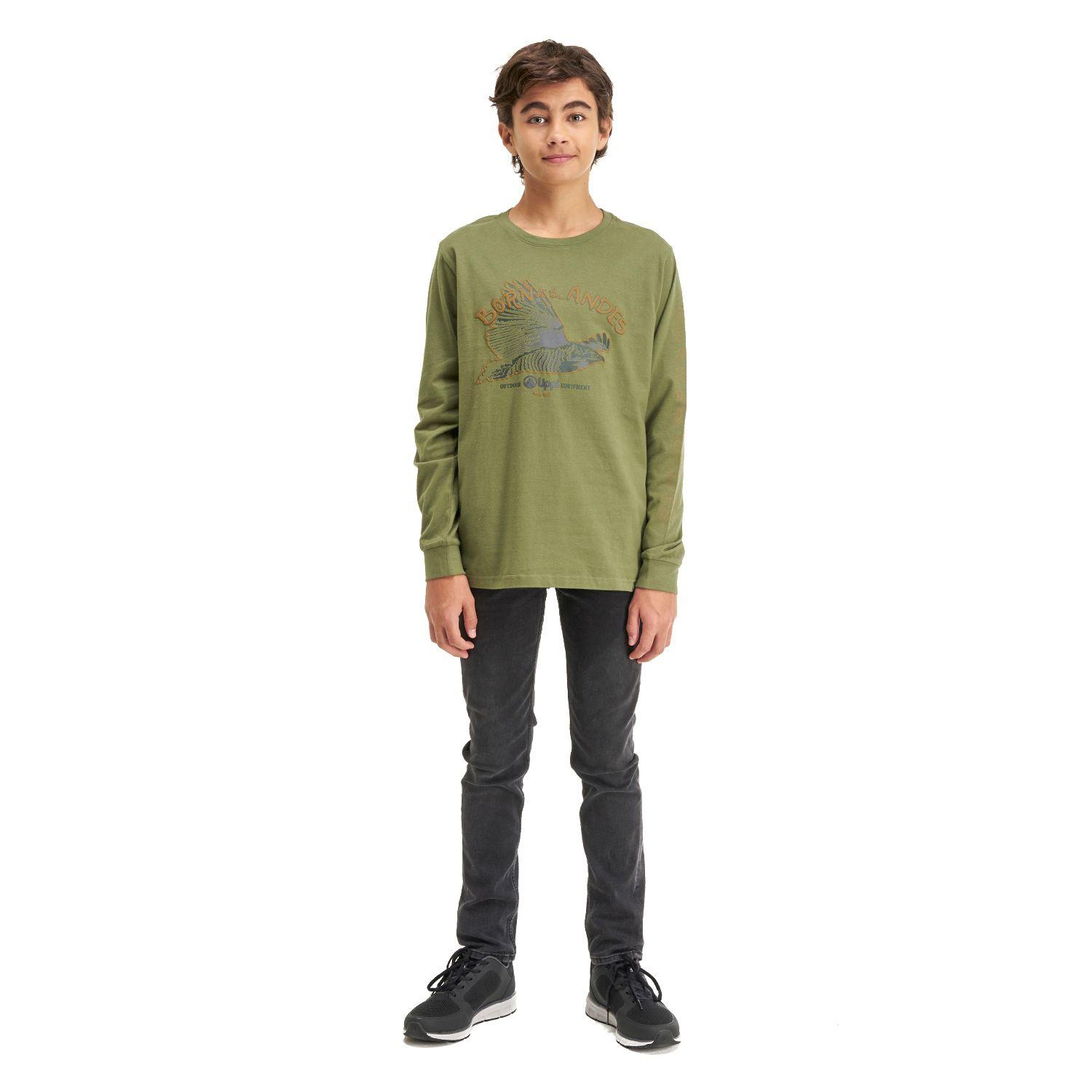 Polera Teen Boy Range Long-Sleeve Cotton T-Shirt Verde Lippi-5