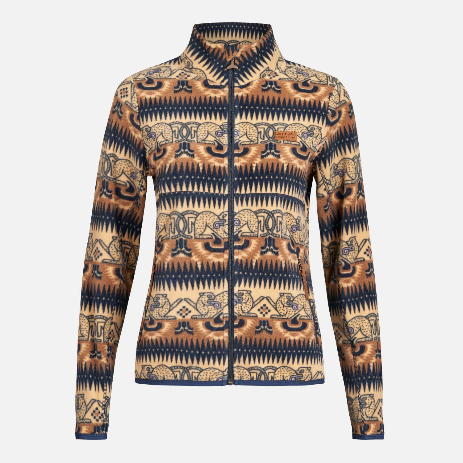 Poleron Mujer Tokerau Pro Print Beige Haka Honu-0