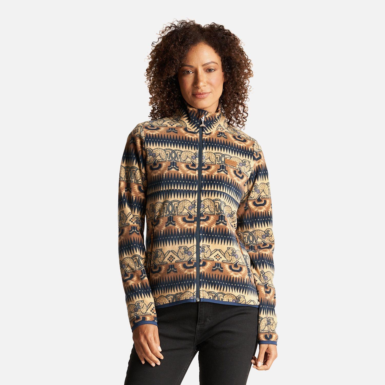 Poleron Mujer Tokerau Pro Print Beige Haka Honu-1