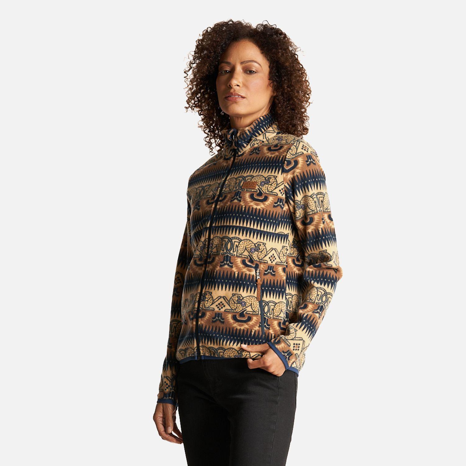 Poleron Mujer Tokerau Pro Print Beige Haka Honu-2