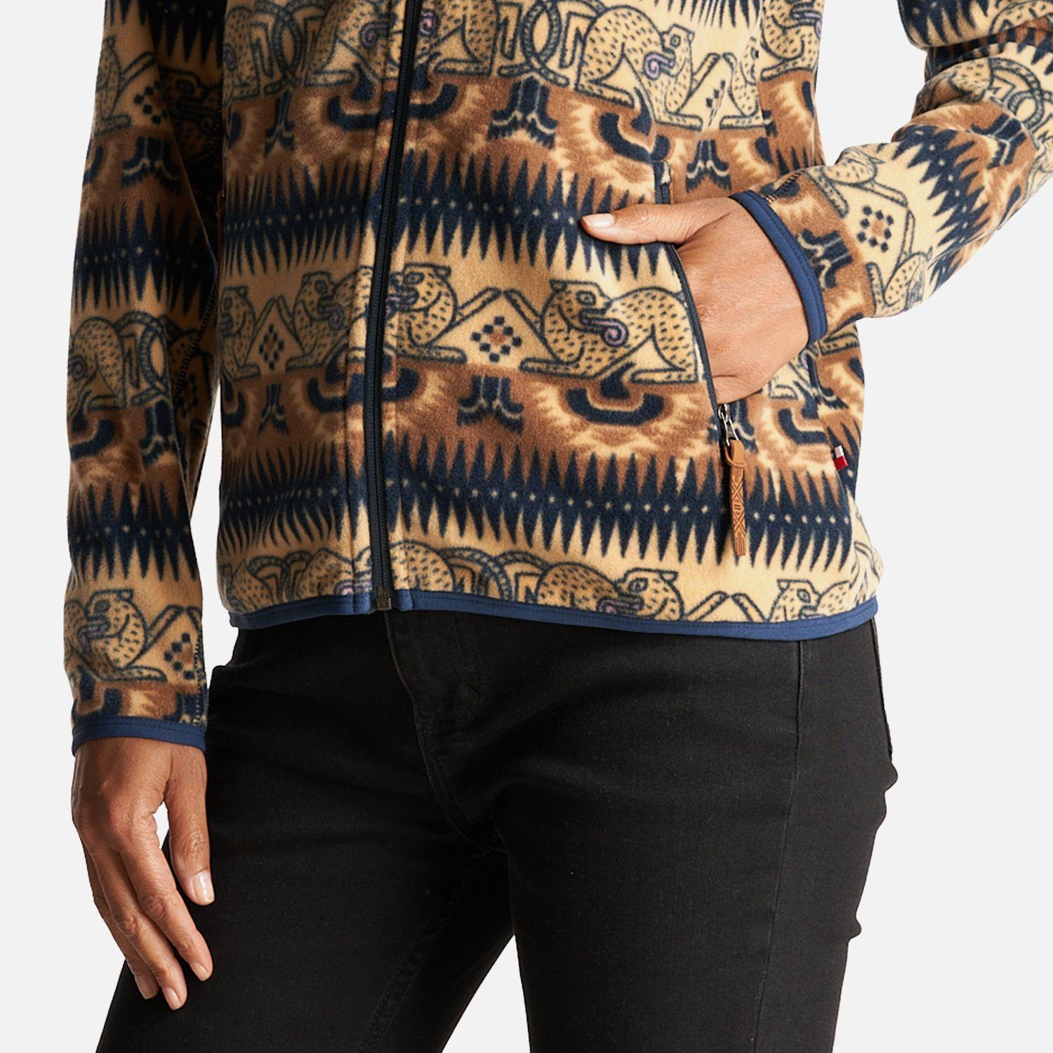 Poleron Mujer Tokerau Pro Print Beige Haka Honu-5