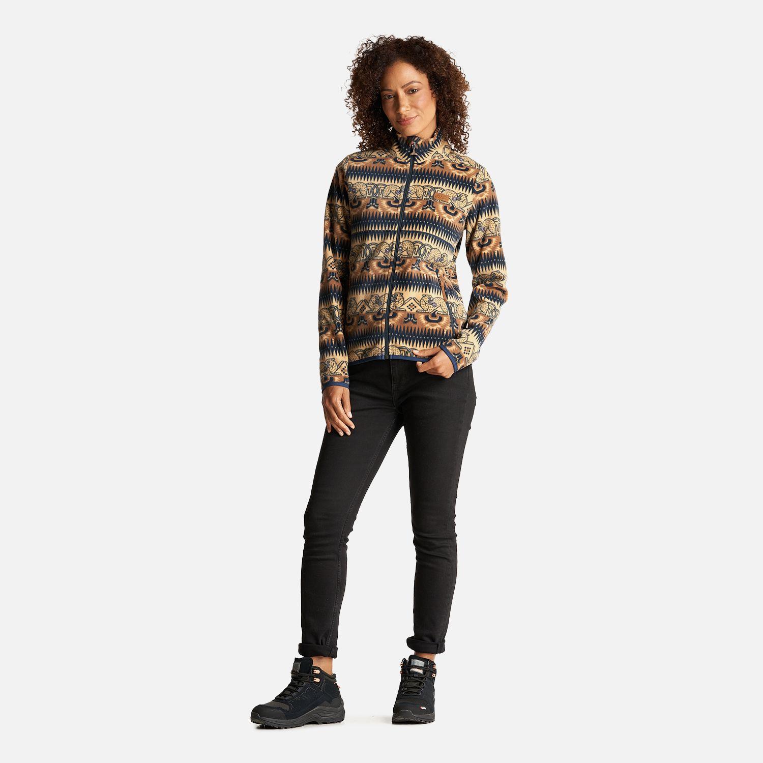 Poleron Mujer Tokerau Pro Print Beige Haka Honu-6