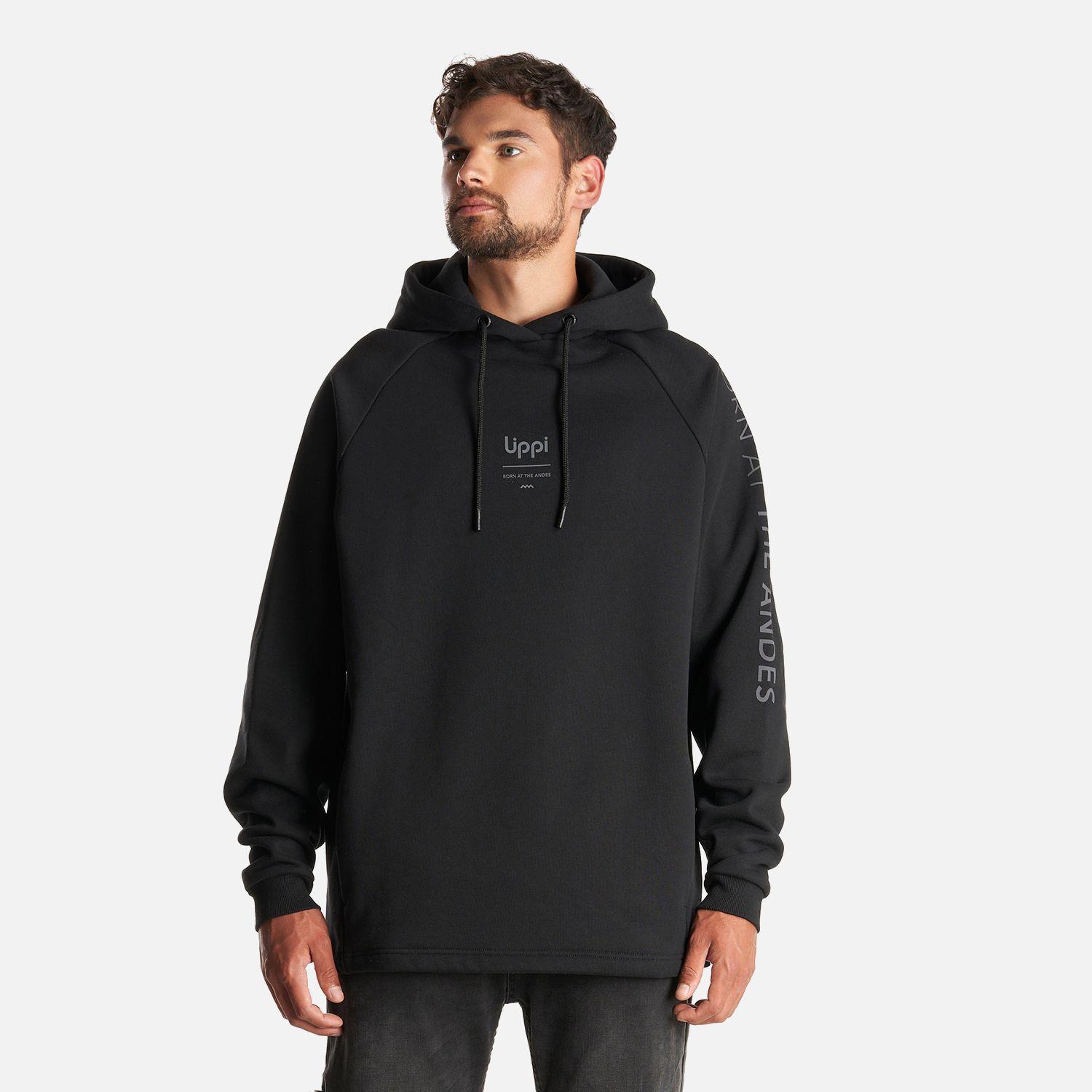 Poleron Hombre Heavy Duty Hoody Sweatshirt Negro Lippi-1