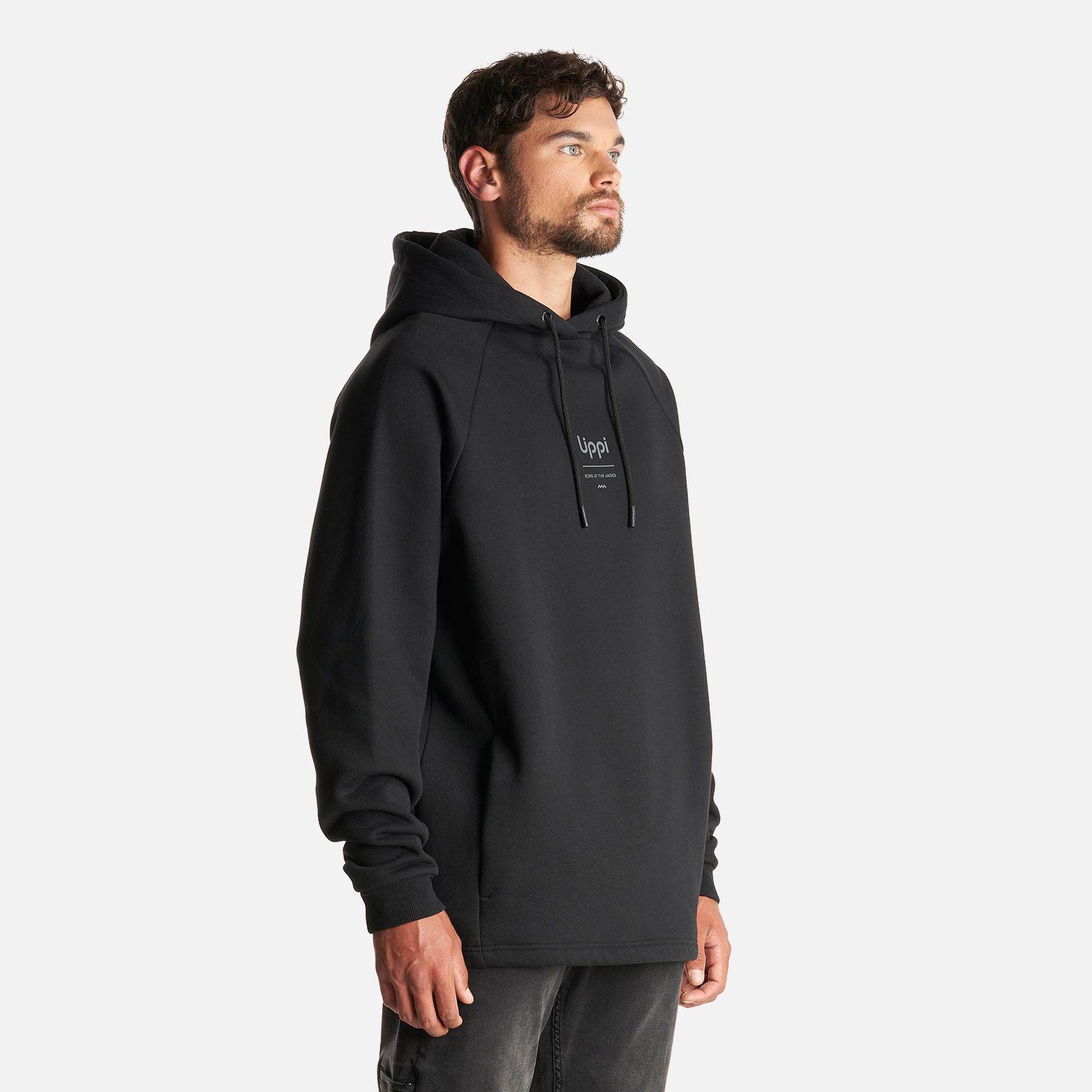 Poleron Hombre Heavy Duty Hoody Sweatshirt Negro Lippi-2