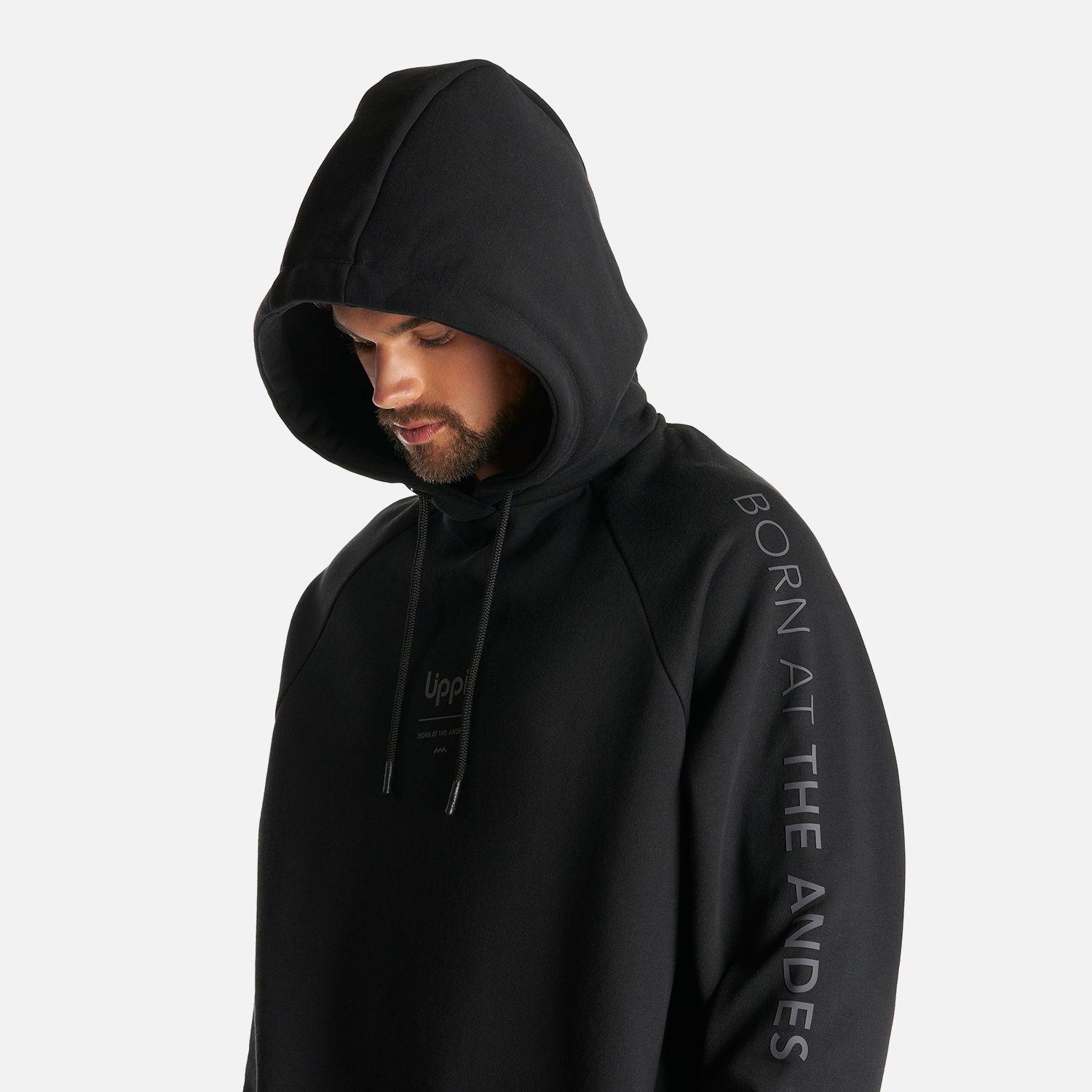 Poleron Hombre Heavy Duty Hoody Sweatshirt Negro Lippi-4