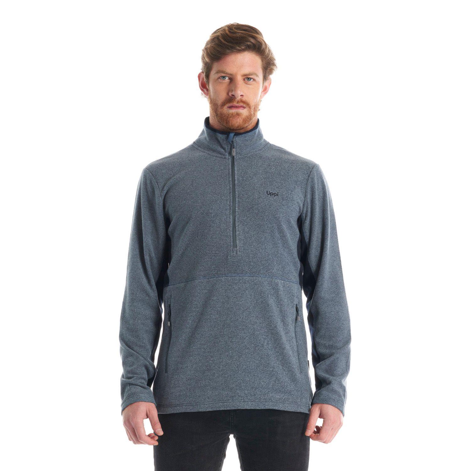 Poleron Hombre Lighter Nano-F 14 Zip Azul Piedra Lippi-1