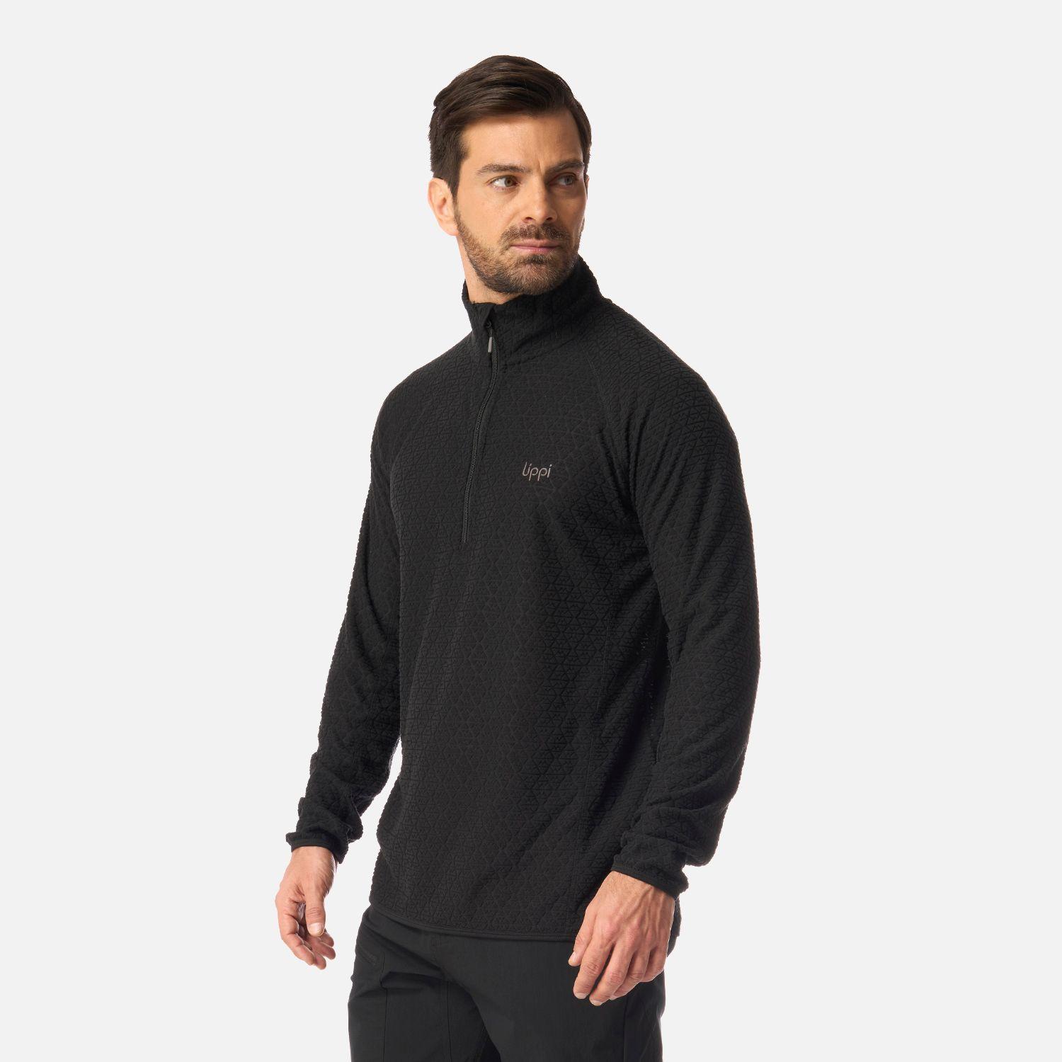 Polerón Hombre Jacaranda Nano-F 1/4 Zip Negro Lippi I26-1