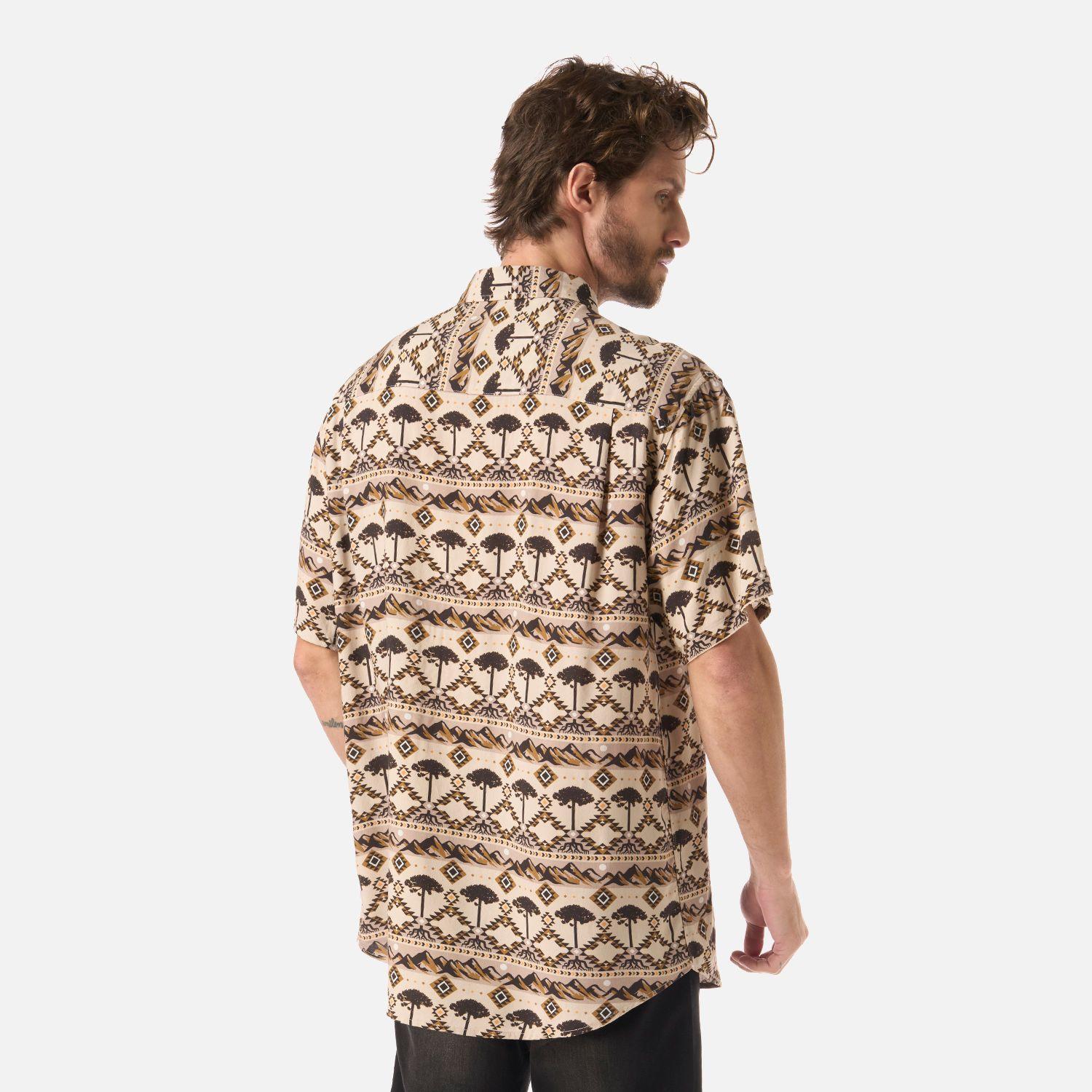 Camisa Hombre Good Karma Print Crema Haka Honu V26-2