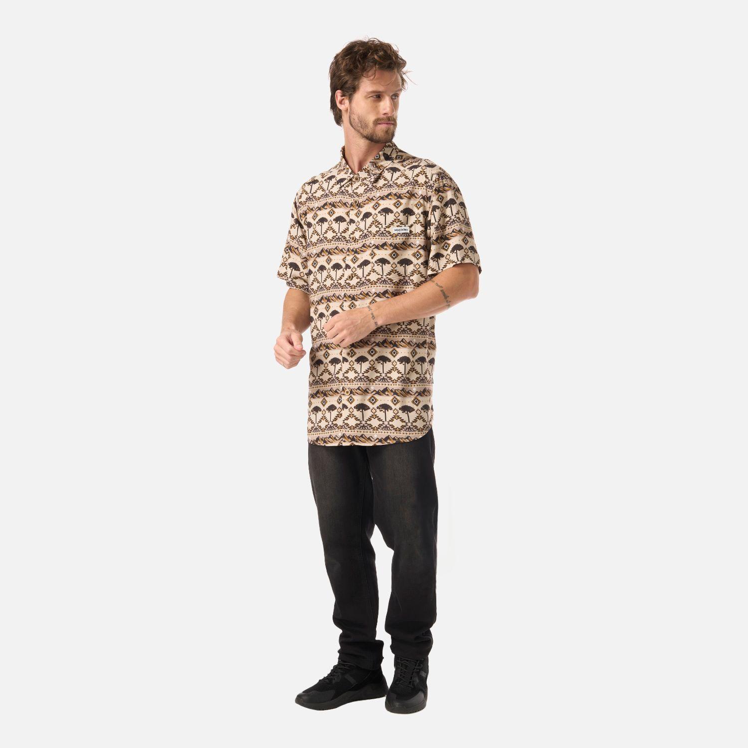 Camisa Hombre Good Karma Print Crema Haka Honu V26-4