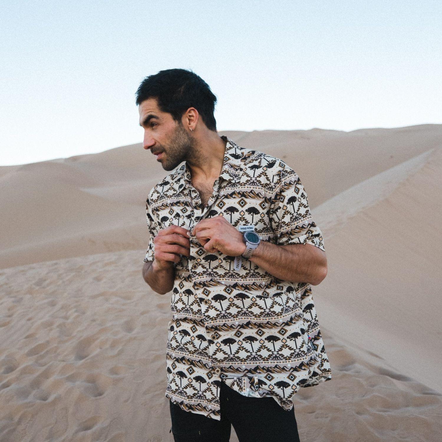 Camisa Hombre Good Karma Print Crema Haka Honu-6