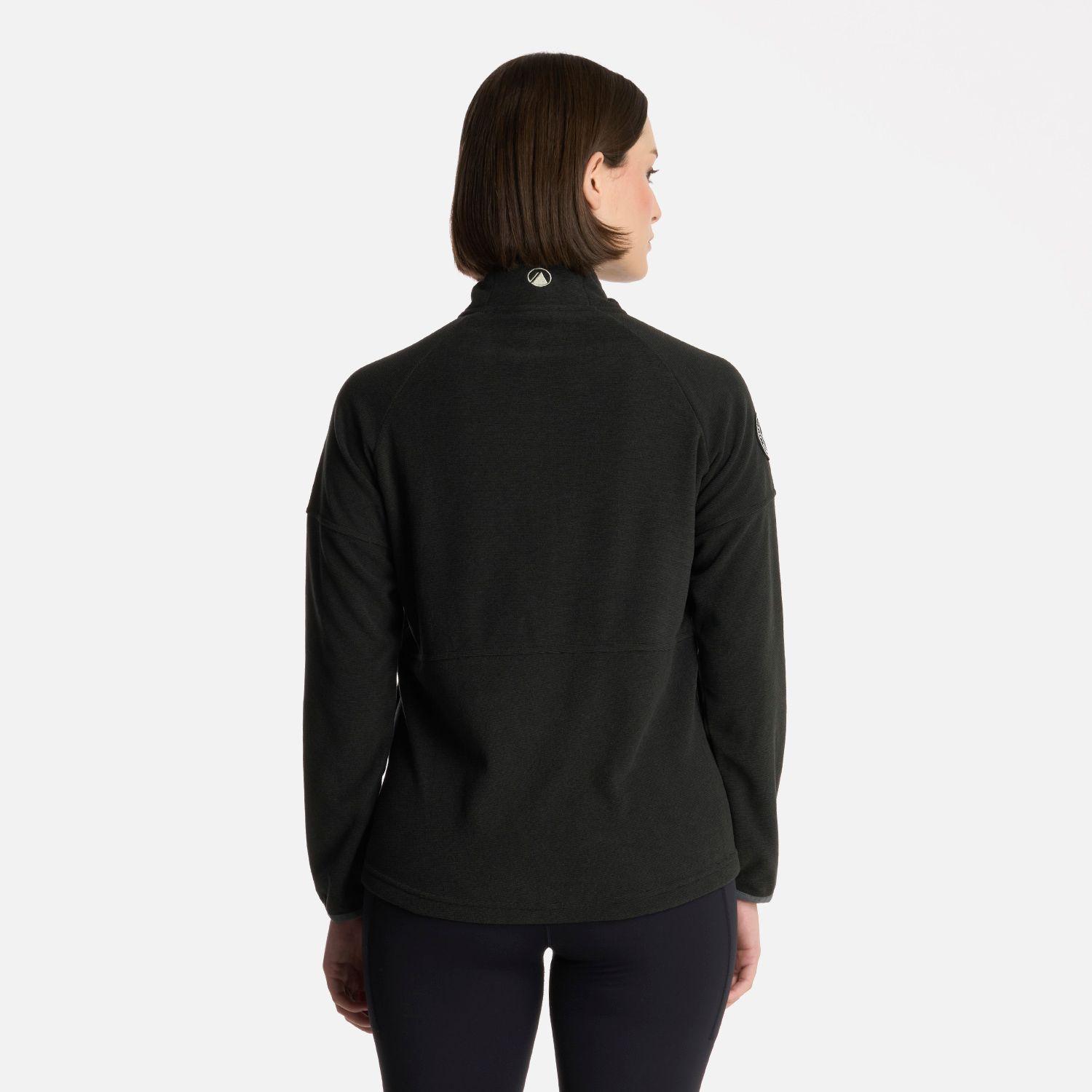 Polerón Mujer Stripes Nano-F Full Zip Negro Lippi V25-2