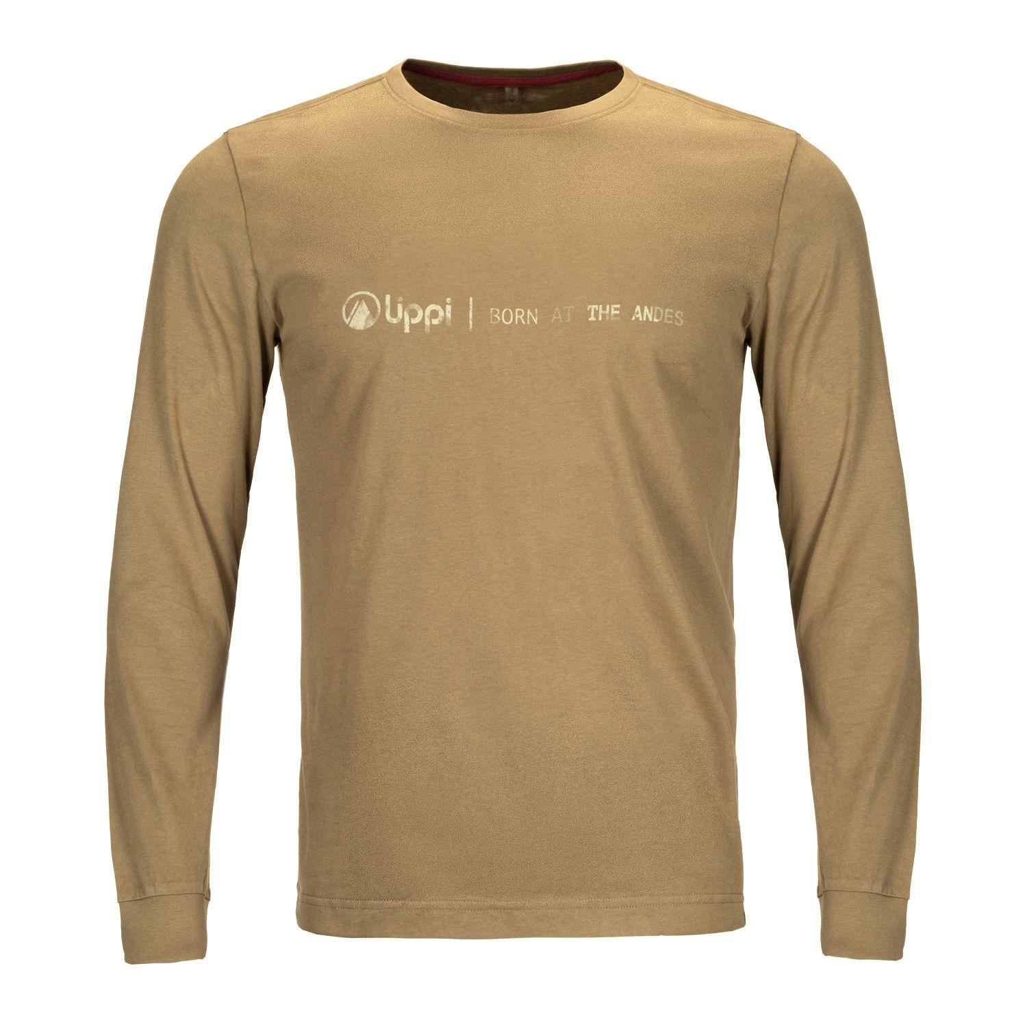 Polera Hombre Shield Long Sleeve Cotton T-Shirt Verde Oliva Lippi-0