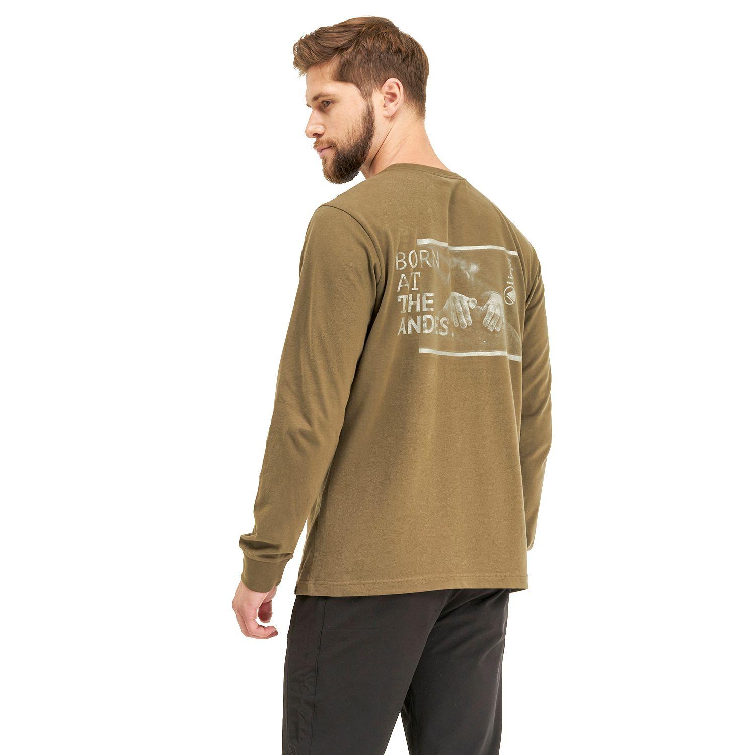 Polera Hombre Shield Long Sleeve Cotton T-Shirt Verde Oliva Lippi-2