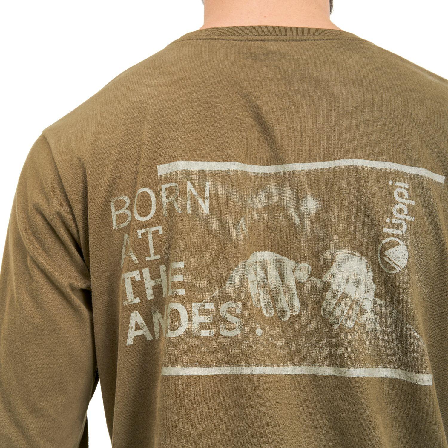 Polera Hombre Shield Long Sleeve Cotton T-Shirt Verde Oliva Lippi-4