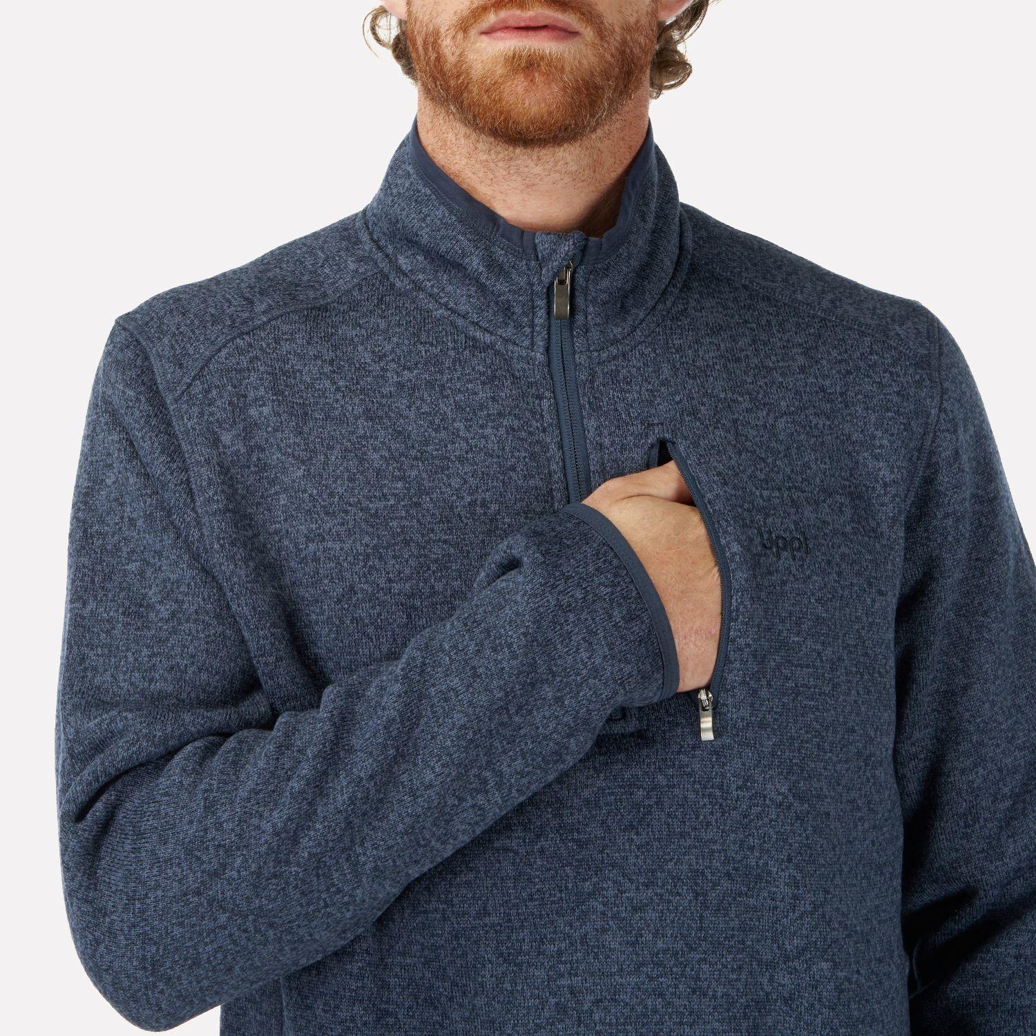 Poleron Hombre Coronado Therm-Pro Pullover Melange Azul Piedra Lippi-3