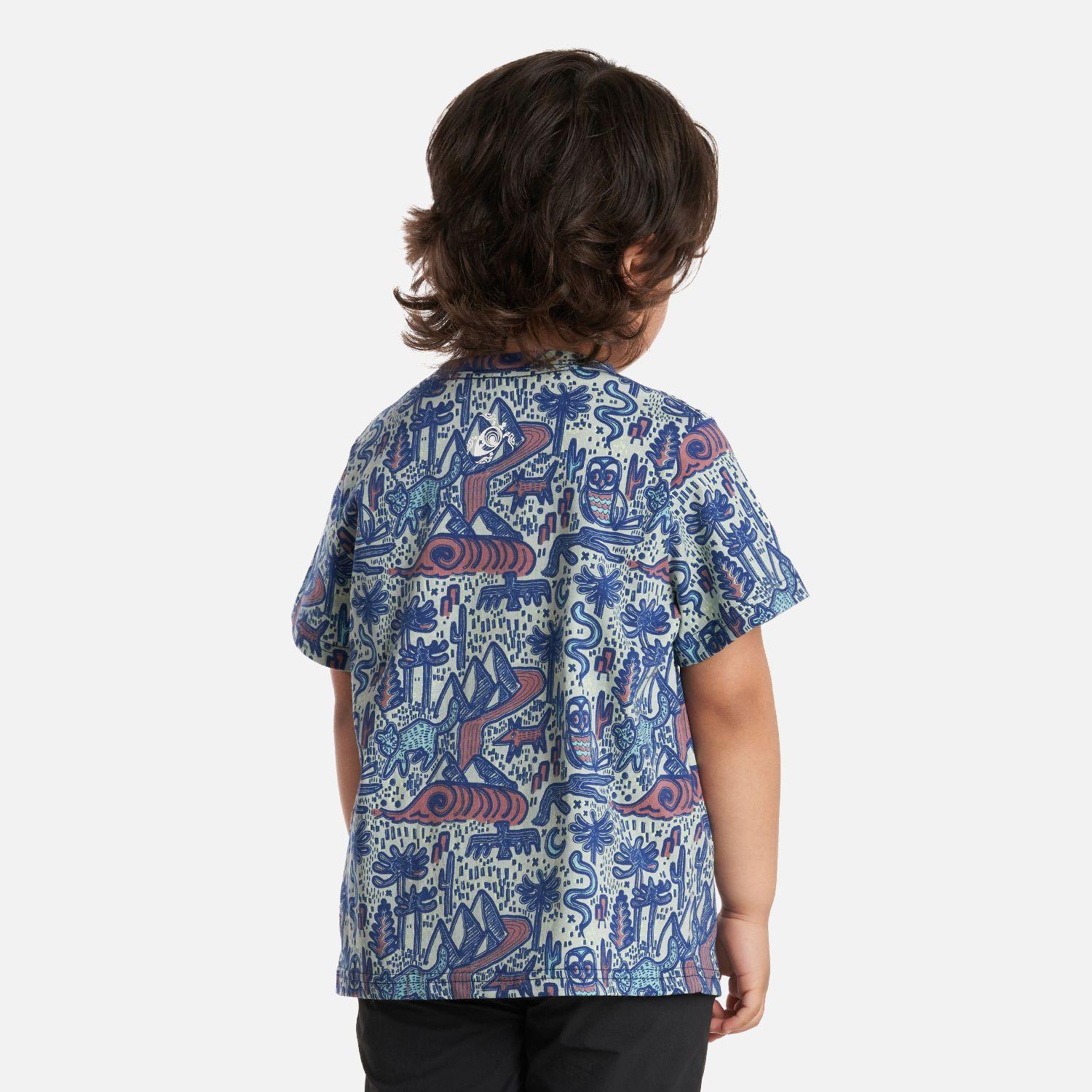 Polera Niño Tucuquere Print Verde Grisaceo Haka Honu V25-2