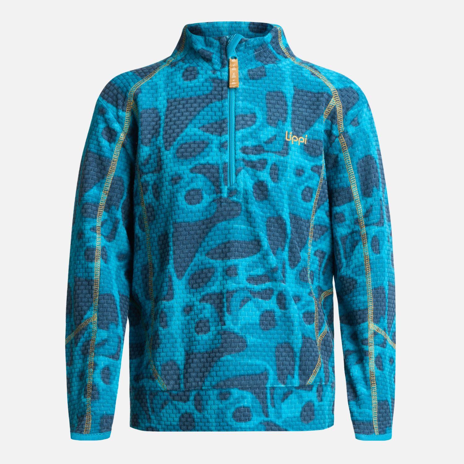 Poleron Niño Saltamontes Nano-F 14 Zip Print Petroleo Lippi-0