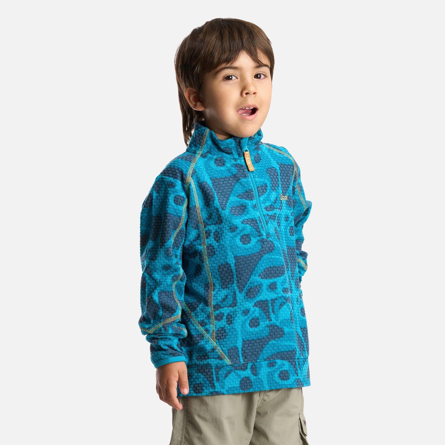 Poleron Niño Saltamontes Nano-F 14 Zip Print Petroleo Lippi-2