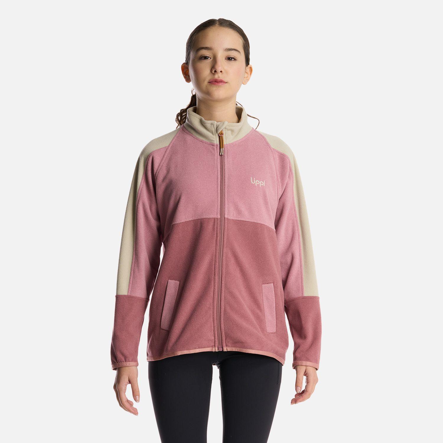 Polerón Teen Girl FirePlace Full Zip Sweatshirt Rosa Lippi-0