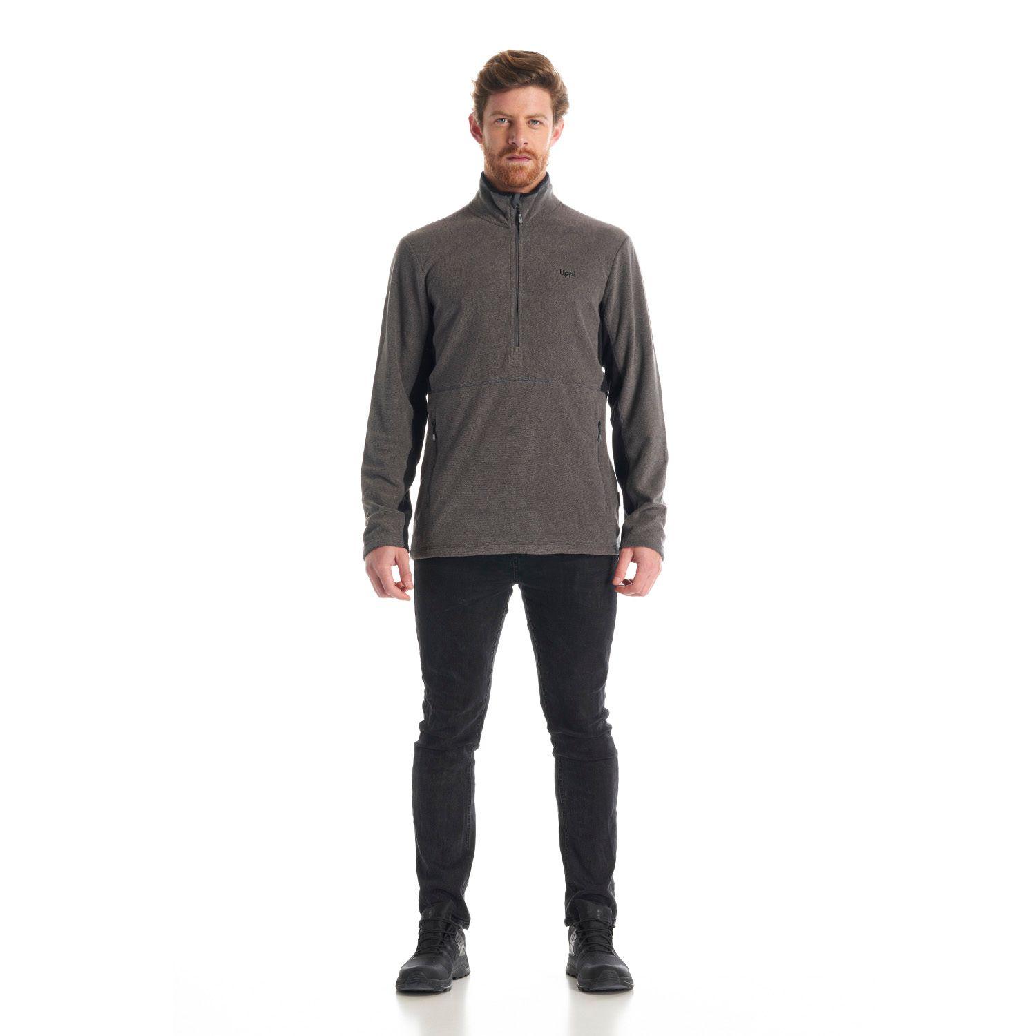 Poleron Hombre Lighter Nano-F 14 Zip Grafito Lippi V22-8