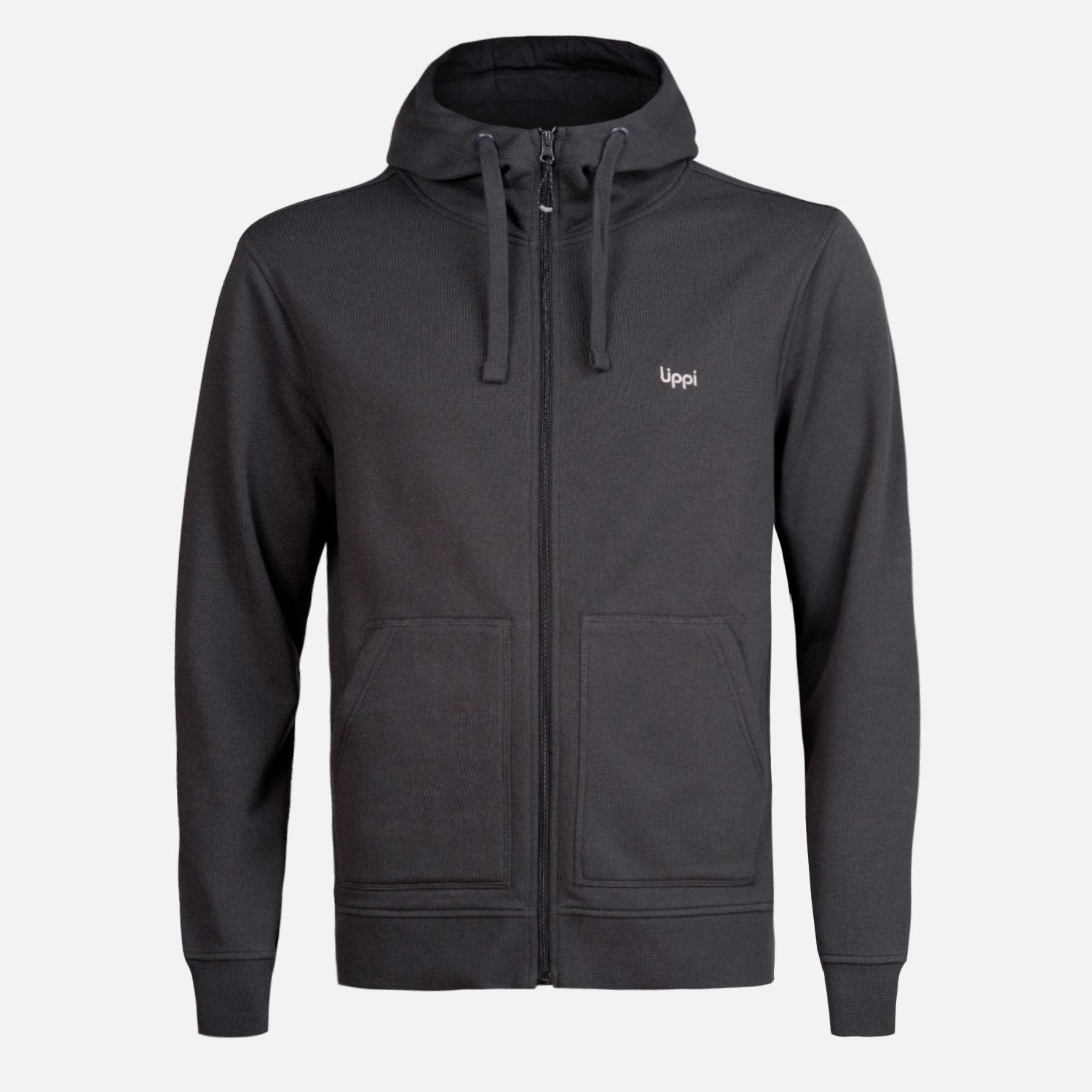 Poleron Hombre Insigne Full Zip Hoody Sweatshirt Negro Lippi V23-0