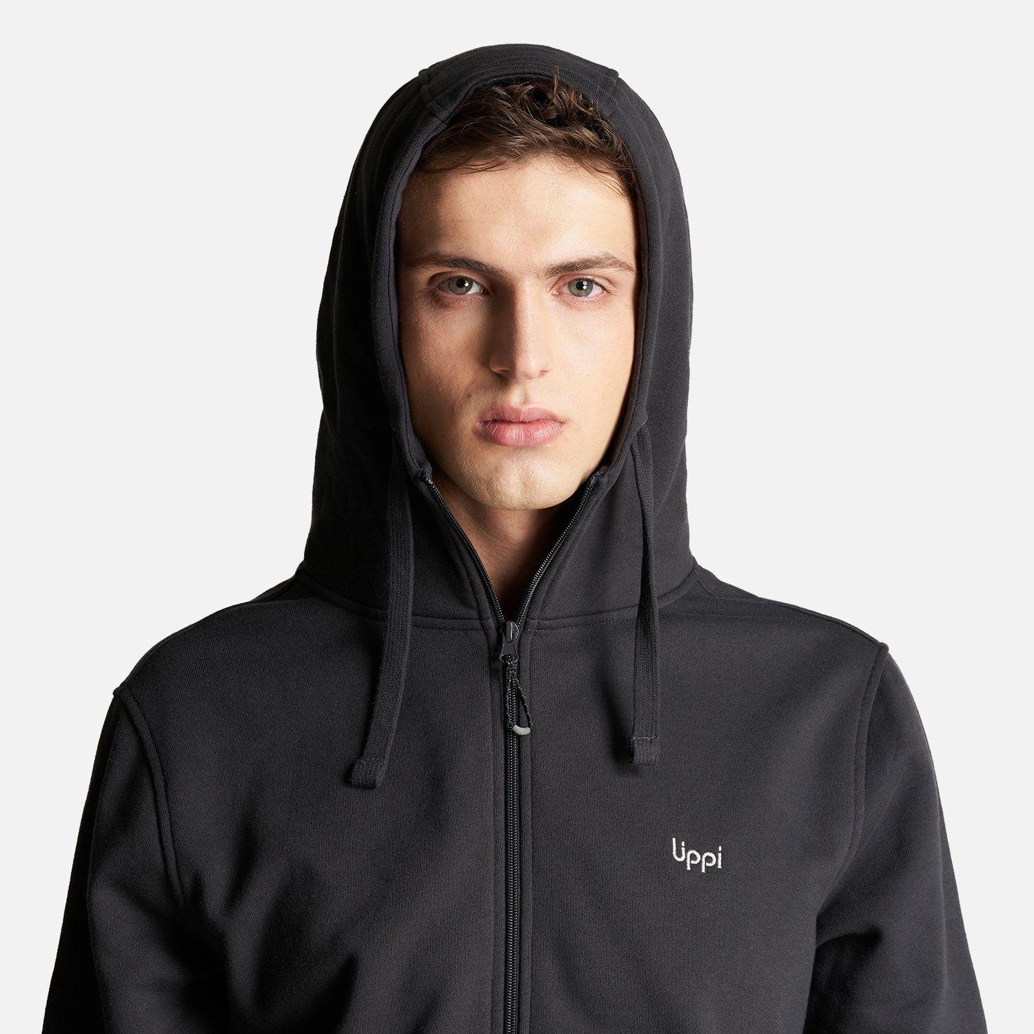 Poleron Hombre Insigne Full Zip Hoody Sweatshirt Negro Lippi V23-4