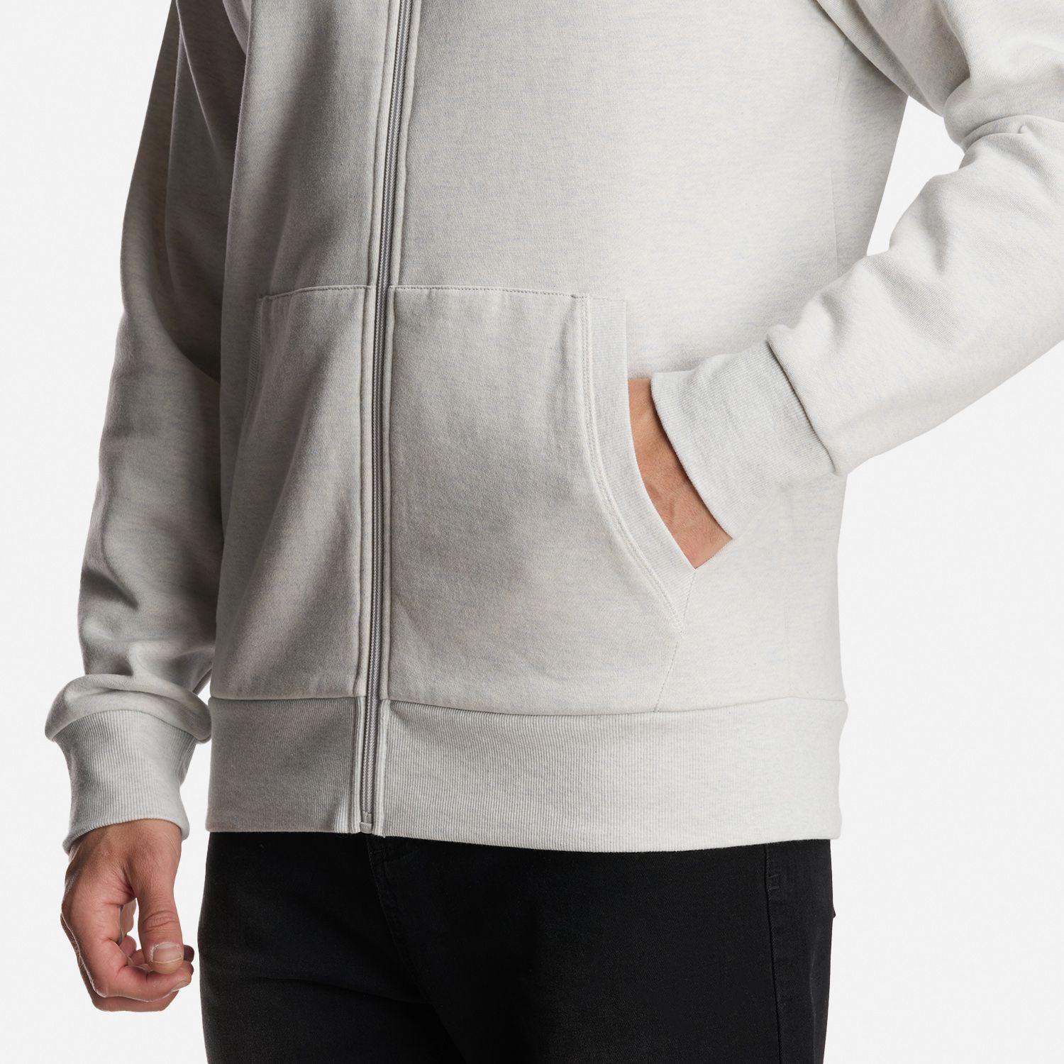 Poleron Hombre Ulmo Full Zip Hoody Sweatshirt Melange Gris Claro Lippi I24-7