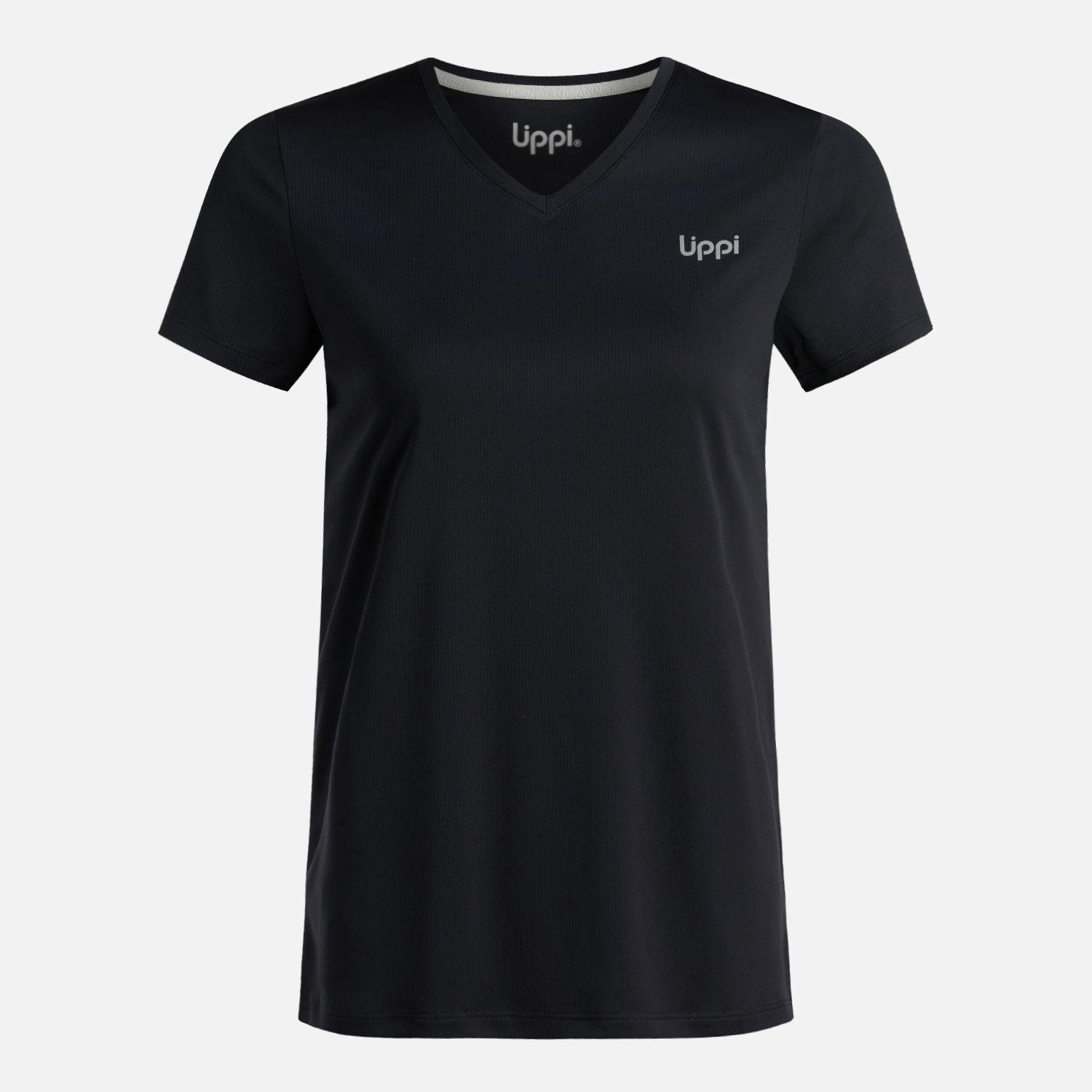 Polera Mujer Core V-Neck Q-Dry T-Shirt Negro Lippi-5