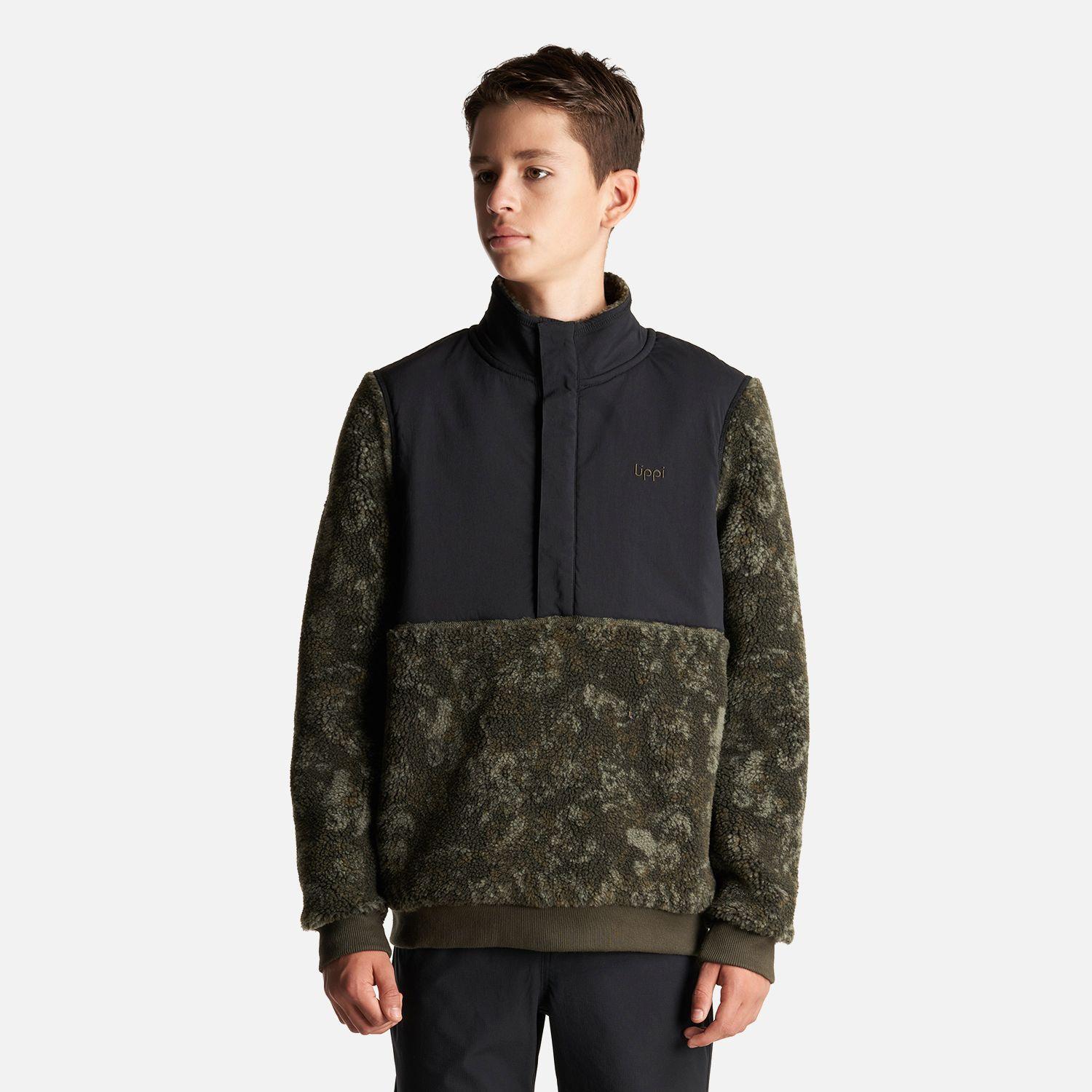 Chaqueta Teen Boy Glaciar Sherpa Pro 1/4 Zip Jacket  Print Verde Militar Lippi-1