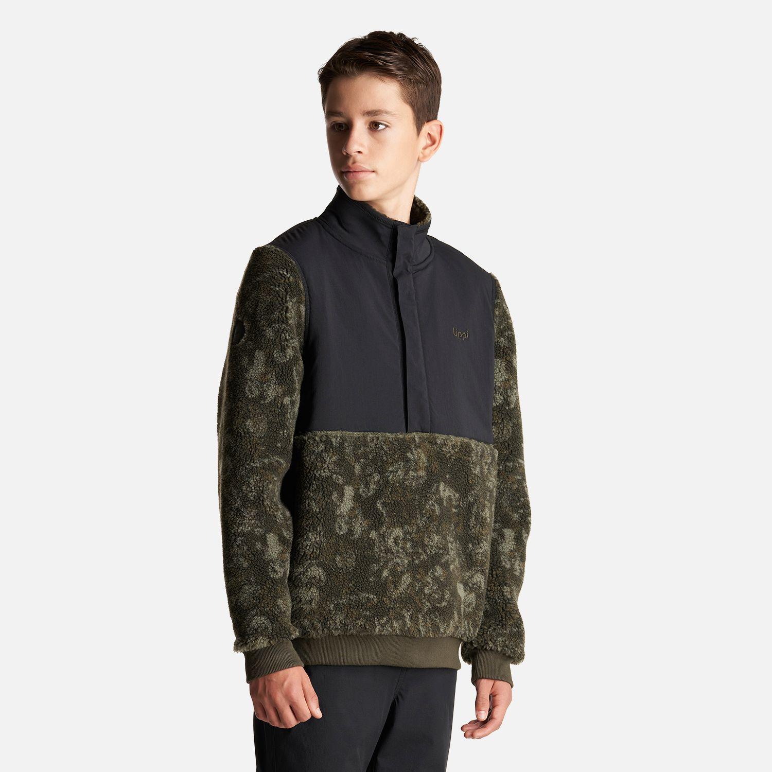 Chaqueta Teen Boy Glaciar Sherpa Pro 1/4 Zip Jacket  Print Verde Militar Lippi-2