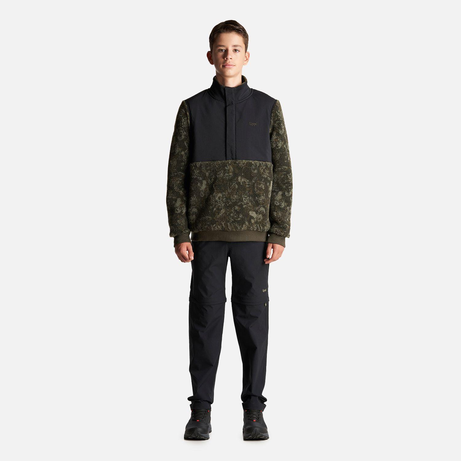 Chaqueta Teen Boy Glaciar Sherpa Pro 1/4 Zip Jacket  Print Verde Militar Lippi-6