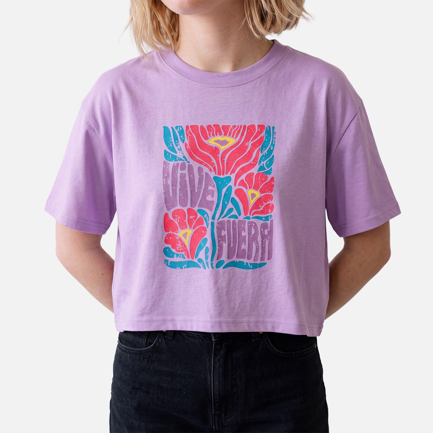 Polera Mujer Floreada Malva Haka Honu V27-1