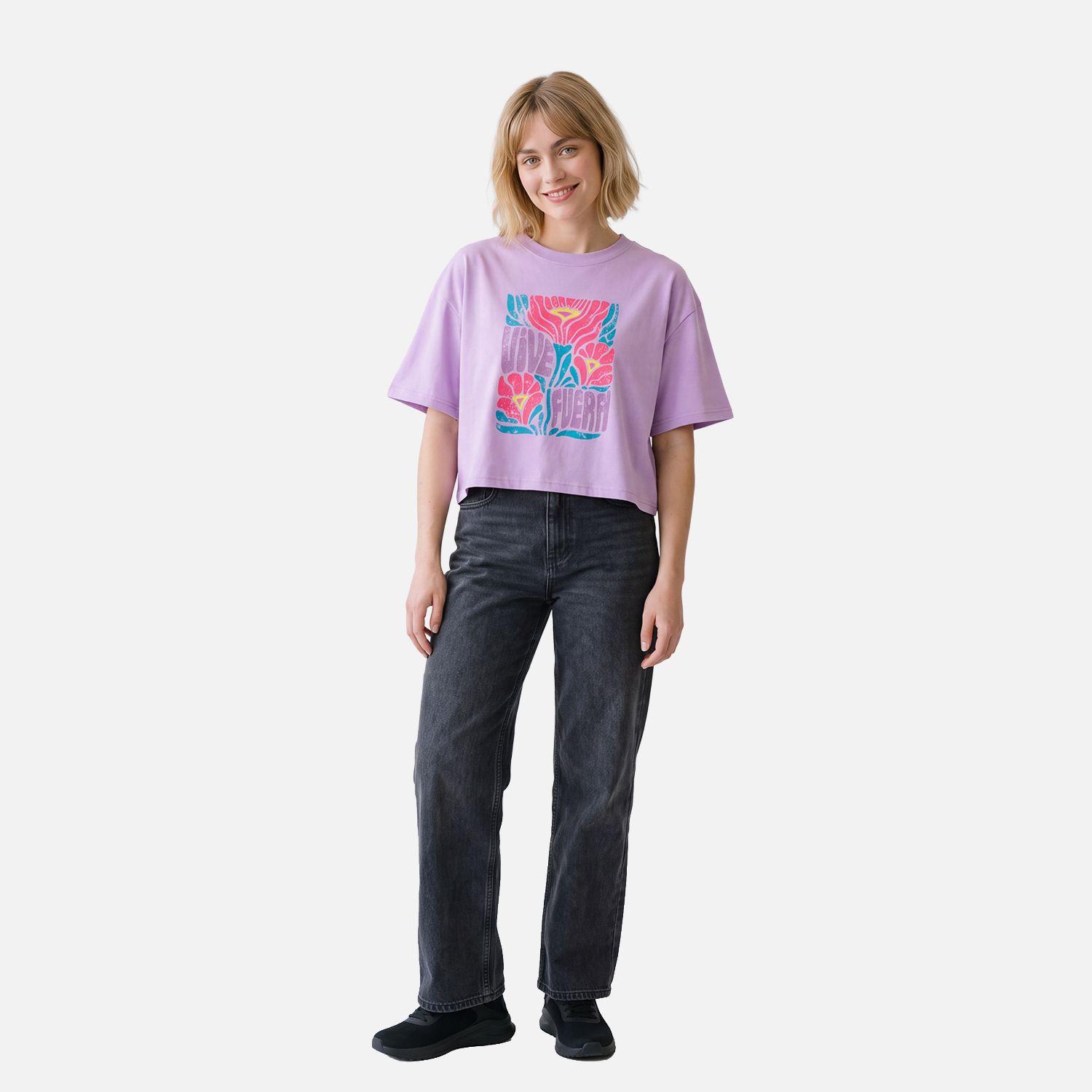 Polera Mujer Floreada Malva Haka Honu V27-2