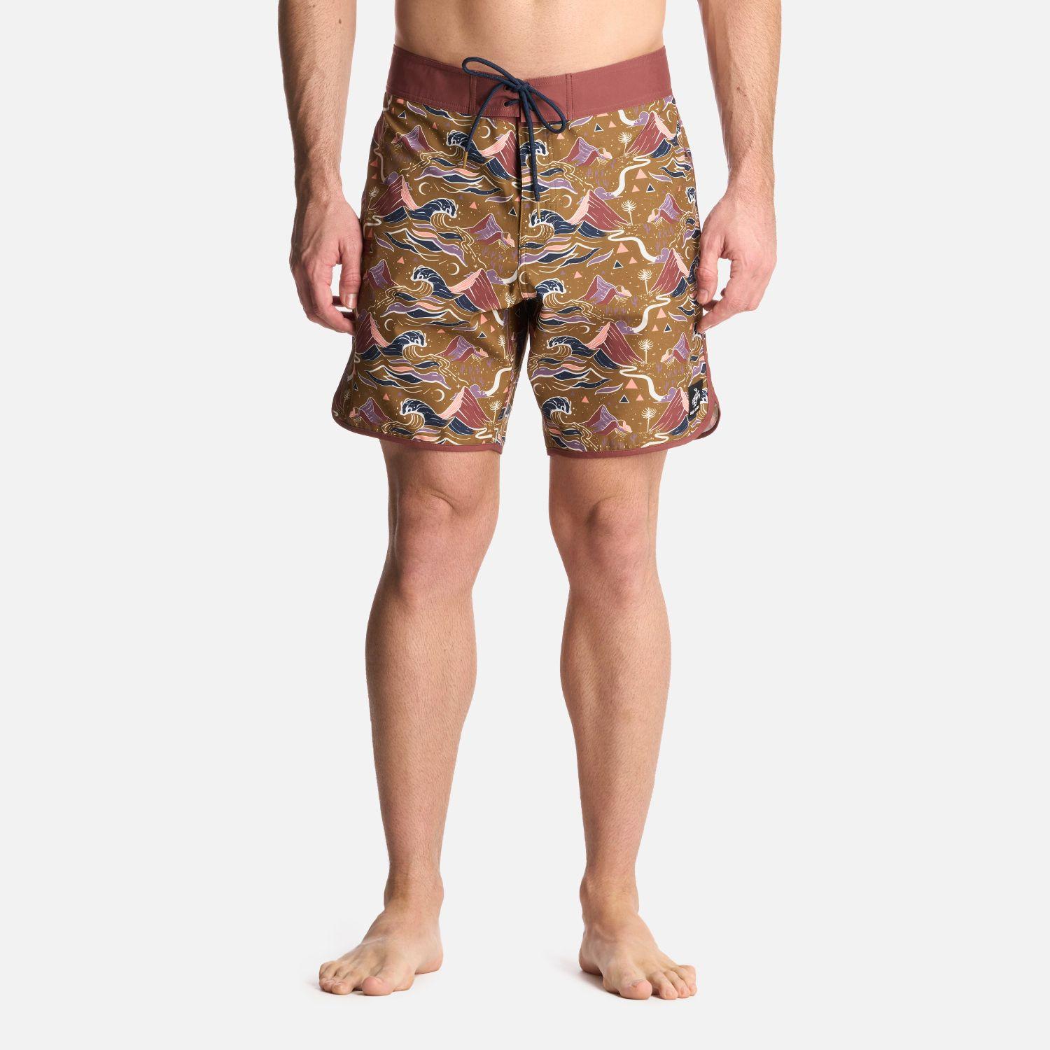 Traje de baño Hombre Sorfer Print Mostaza Oscuro Haka Honu-0