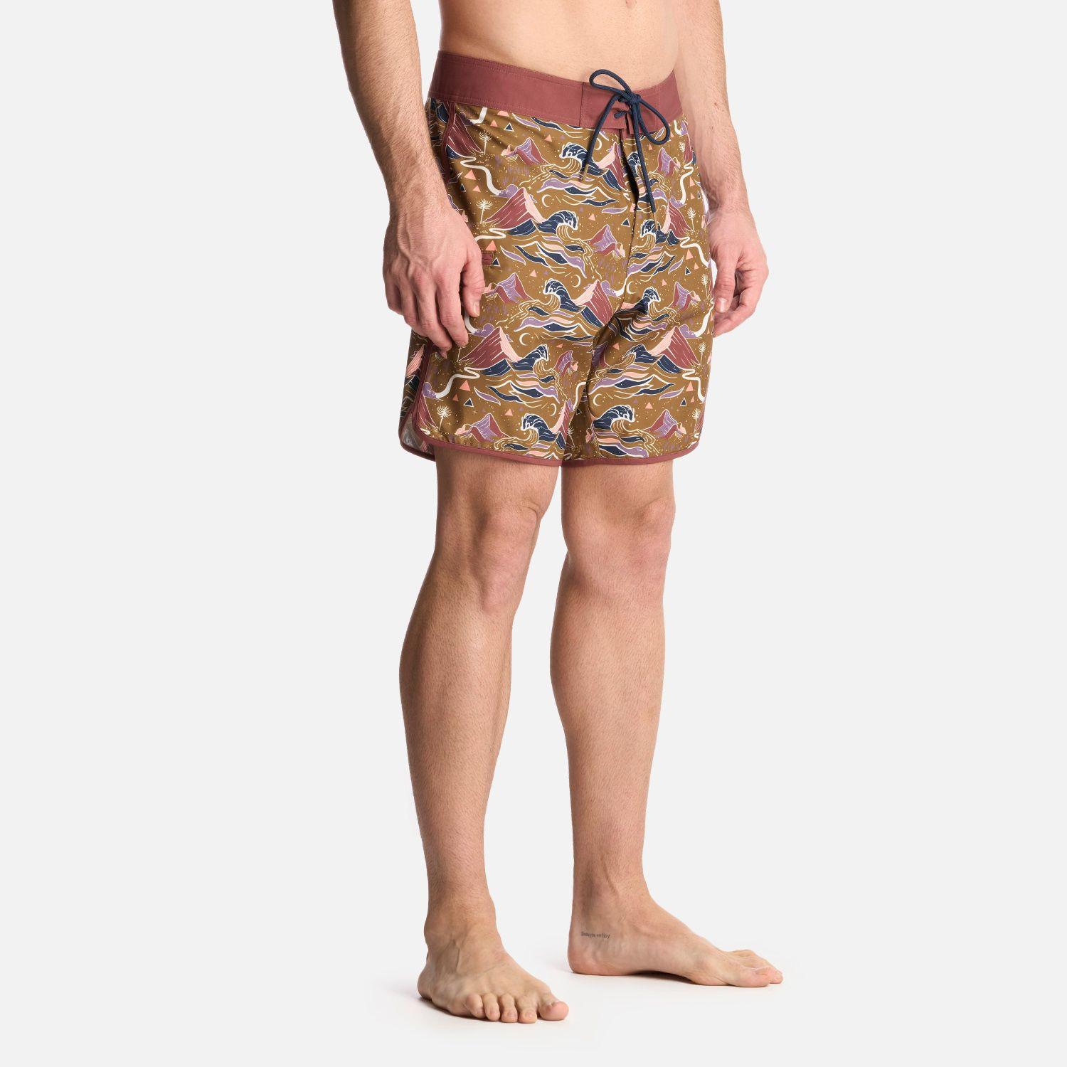 Traje de baño Hombre Sorfer Print Mostaza Oscuro Haka Honu-1
