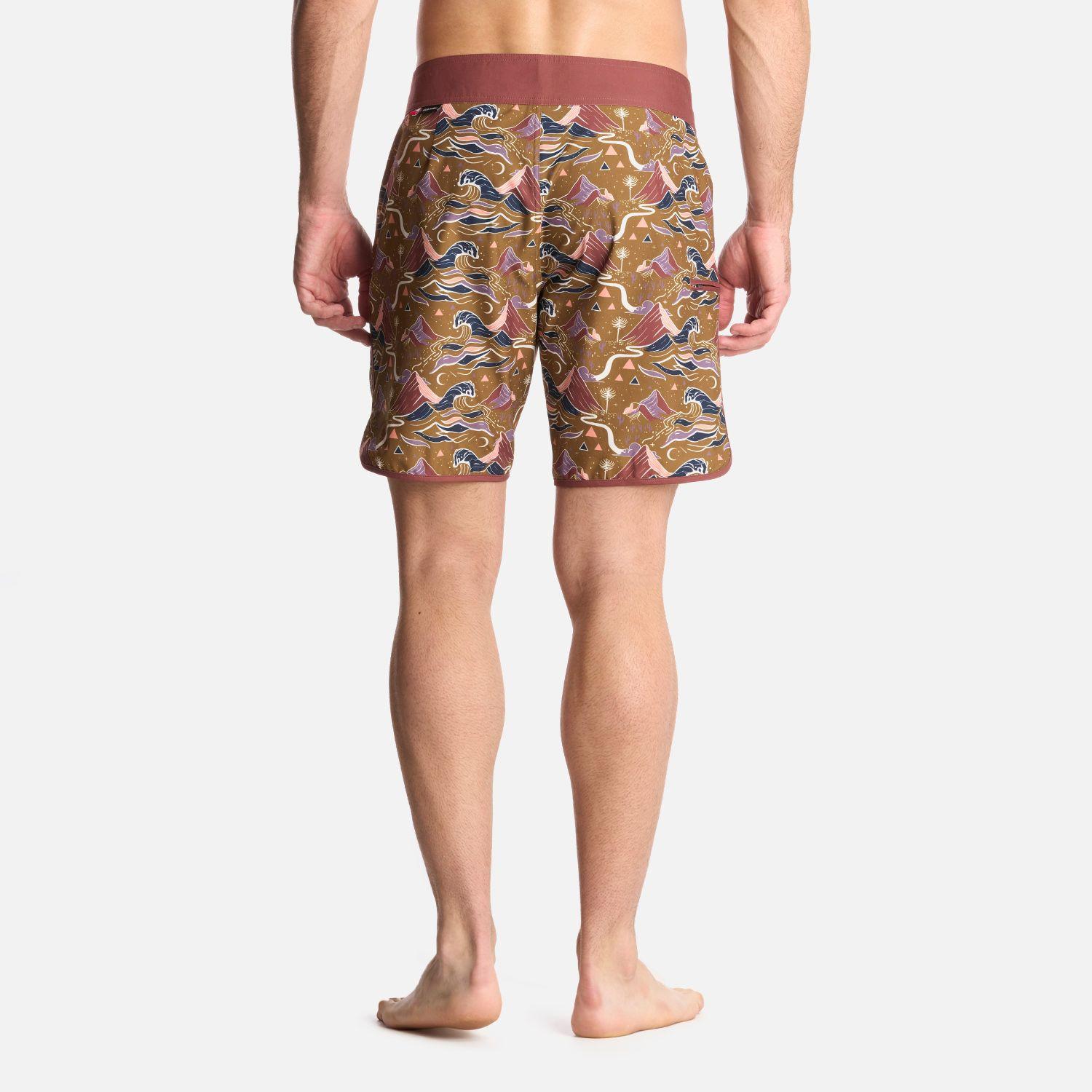 Traje de baño Hombre Sorfer Print Mostaza Oscuro Haka Honu-2