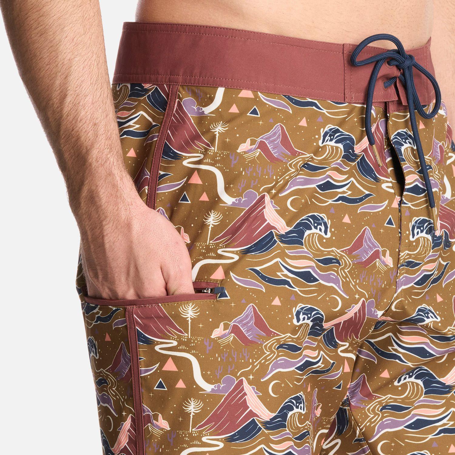 Traje de baño Hombre Sorfer Print Mostaza Oscuro Haka Honu-3