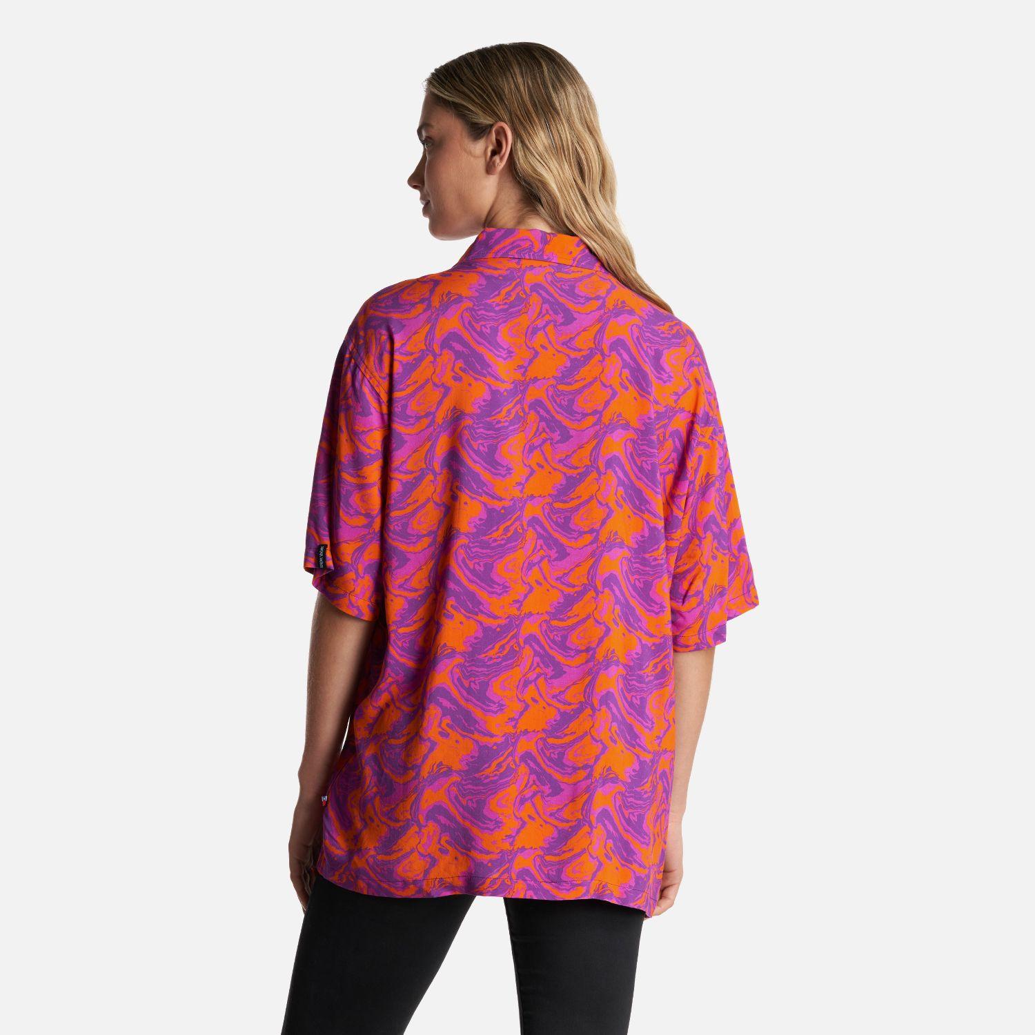Camisa Mujer Marmolada Print Naranjo Haka Honu-3