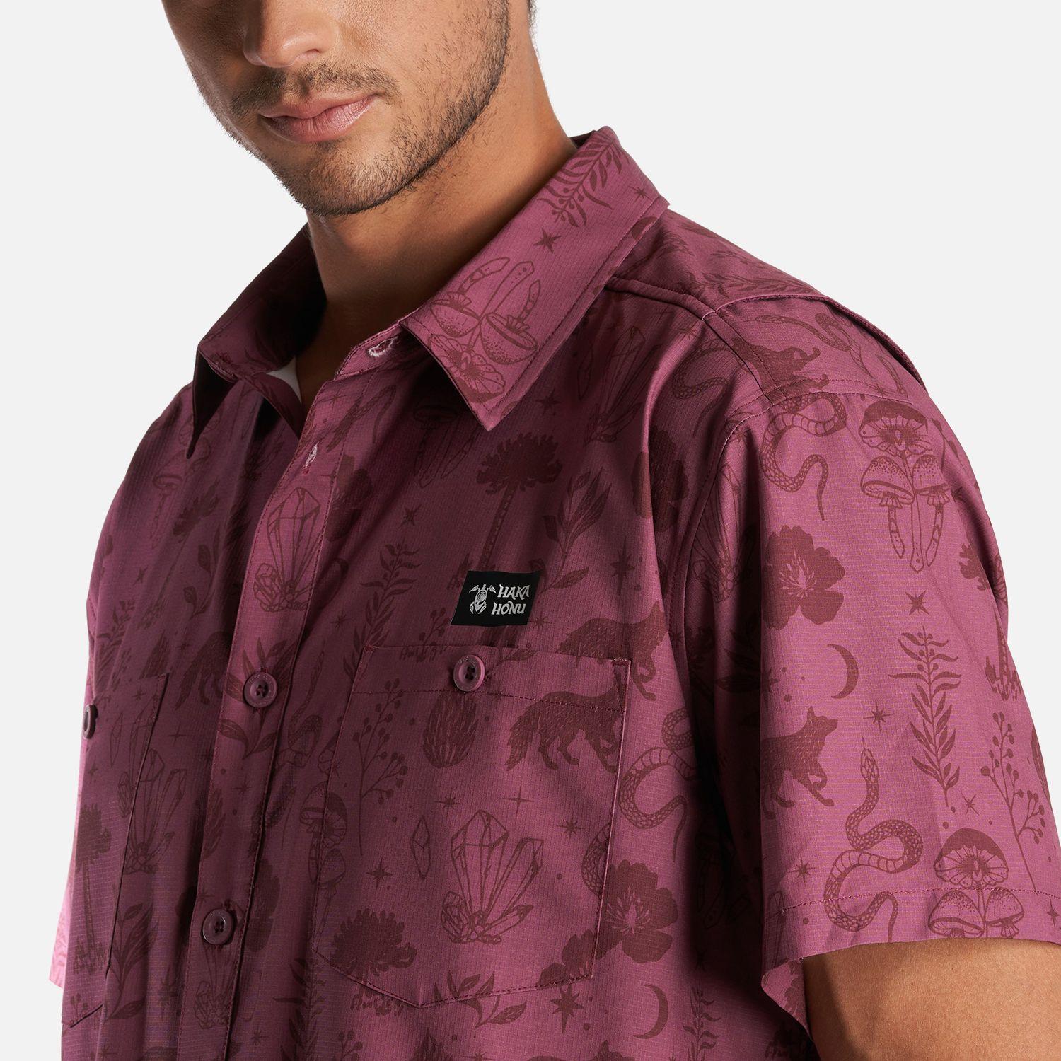 Camisa Hombre Cumbre Manga Corta Morado Haka Honu-4