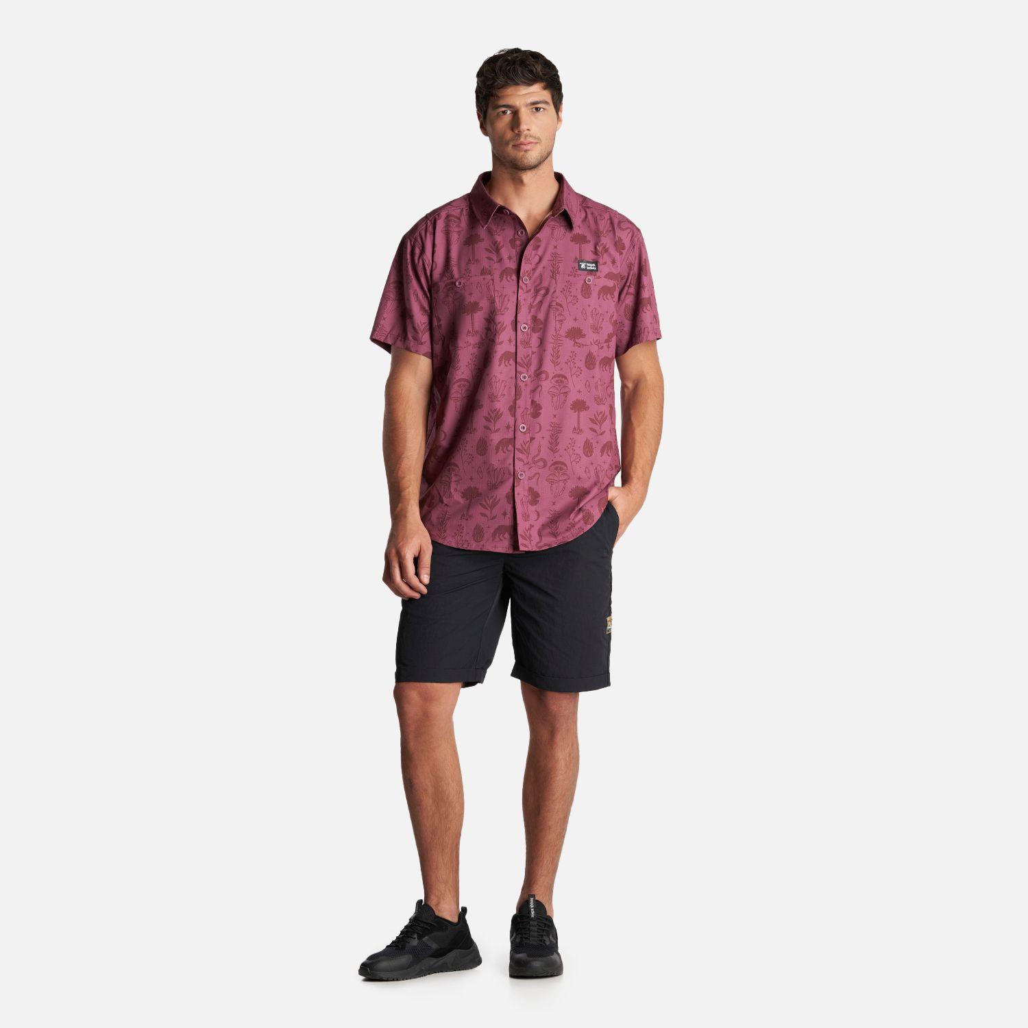 Camisa Hombre Cumbre Manga Corta Morado Haka Honu-6