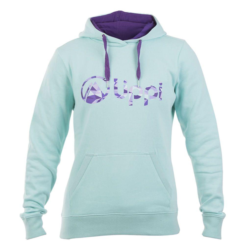 Poleron Mujer Fissure Pullover Hoody Turquesa / Morado Claro Lippi-0