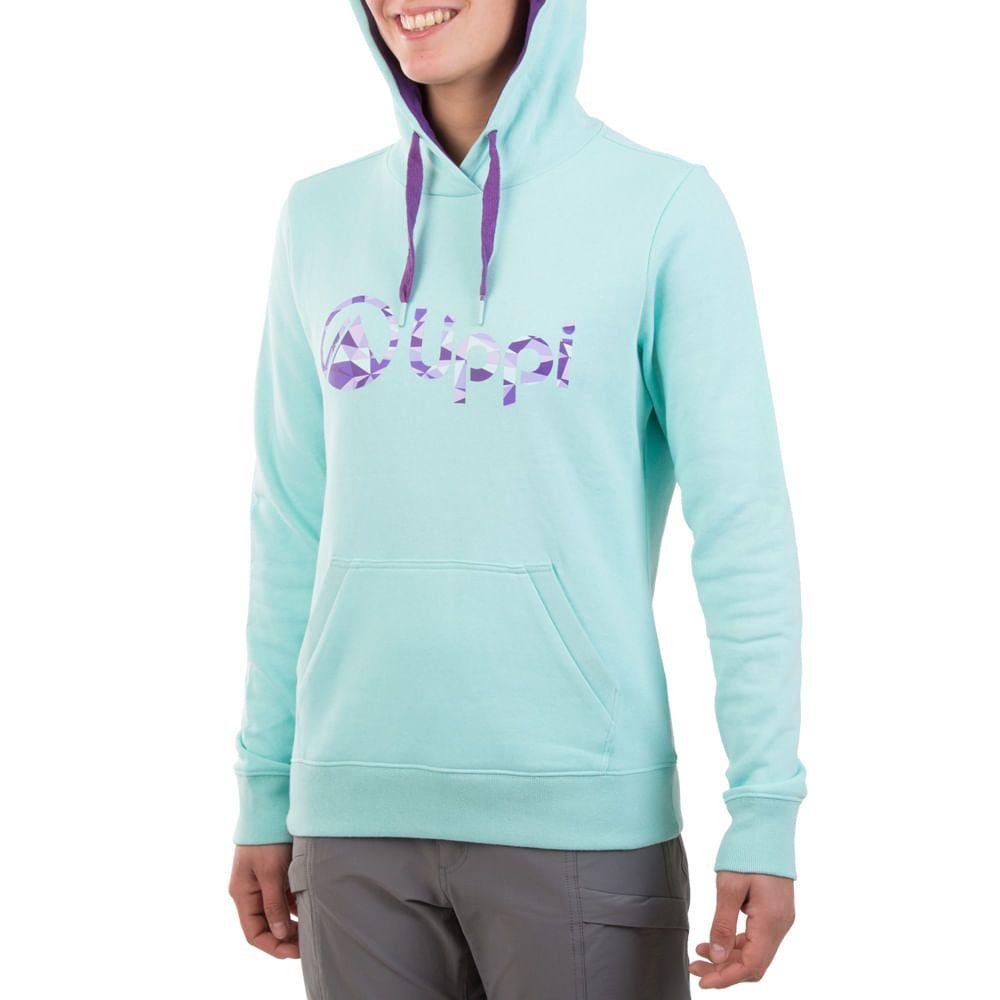 Poleron Mujer Fissure Pullover Hoody Turquesa / Morado Claro Lippi-2