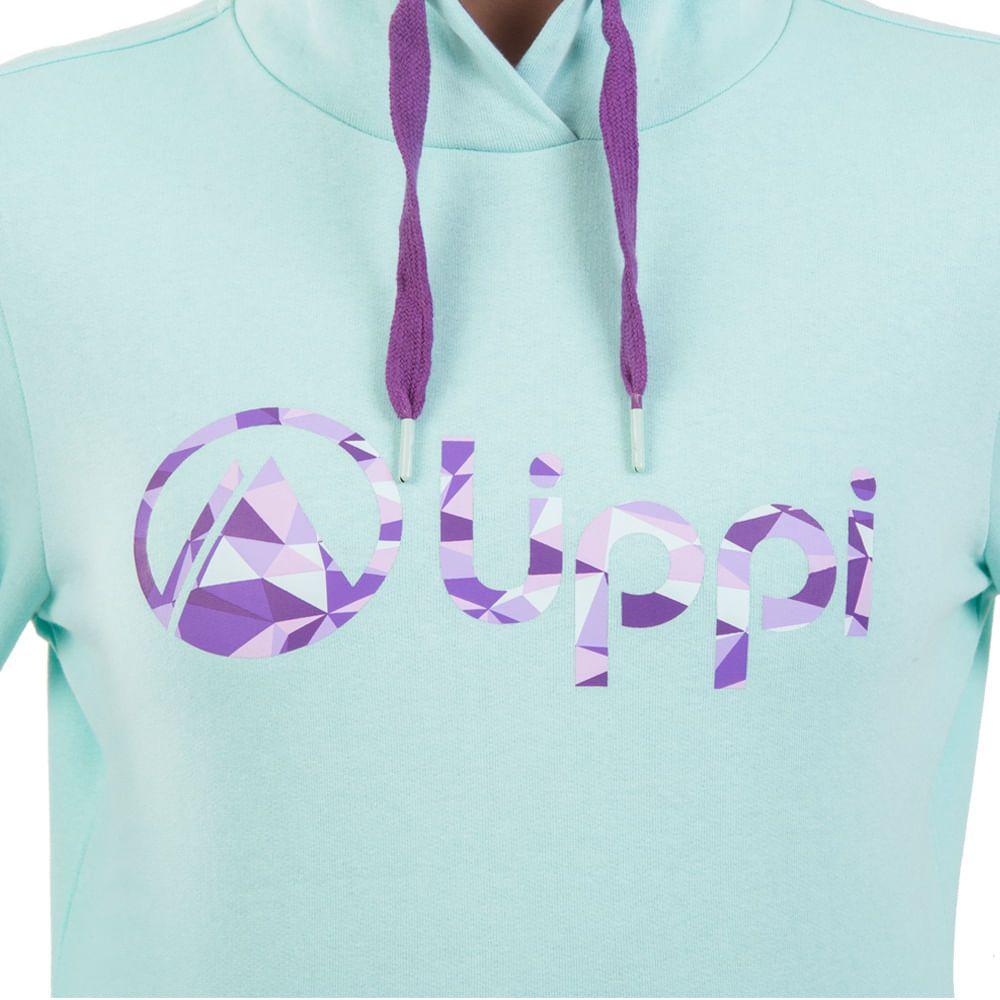 Poleron Mujer Fissure Pullover Hoody Turquesa / Morado Claro Lippi-3