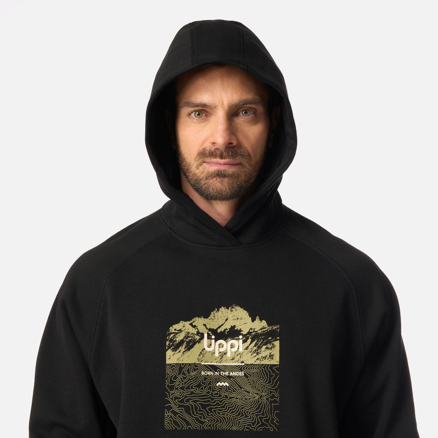 Polerón Hombre Insigne Hoody Sweatshirt Front Print Negro Lippi I26-3