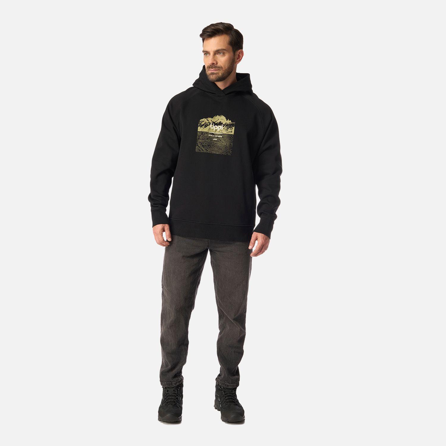 Polerón Hombre Insigne Hoody Sweatshirt Front Print Negro Lippi I26-5