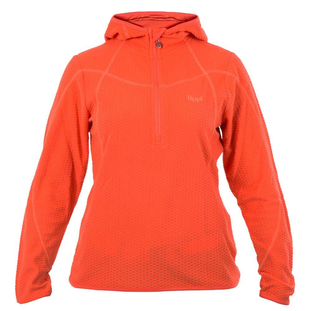 Poleron Mujer Jacaranda Nano-F 14 Zip Hoody Rojo Coral Lippi I17-0