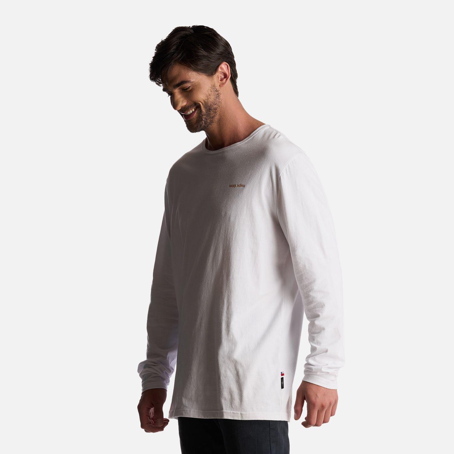 Polera Hombre Polo Larga Blanco Haka Honu-2
