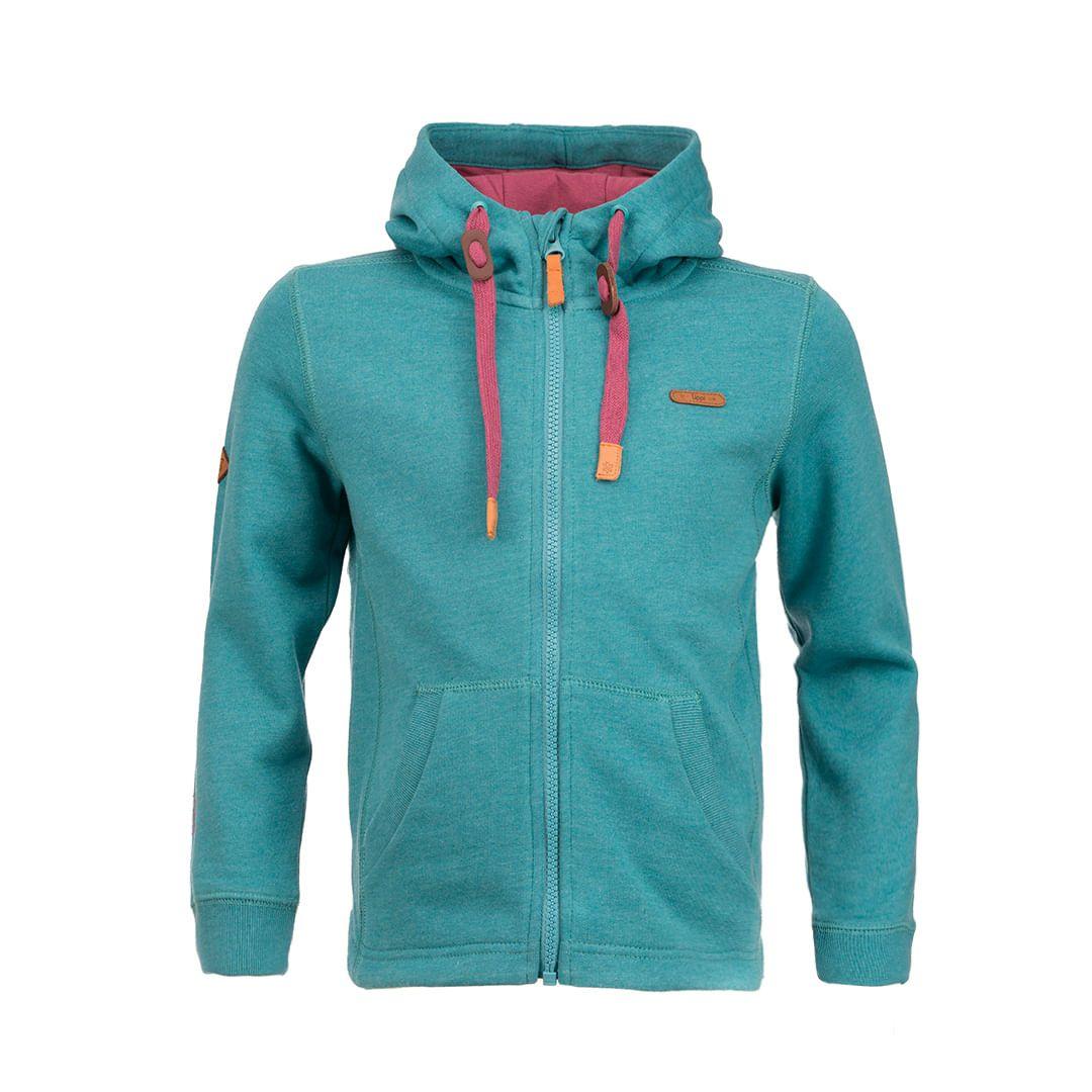 Poleron Niña Insigne Full Zip Hoody Turquesa Verde Lippi-0