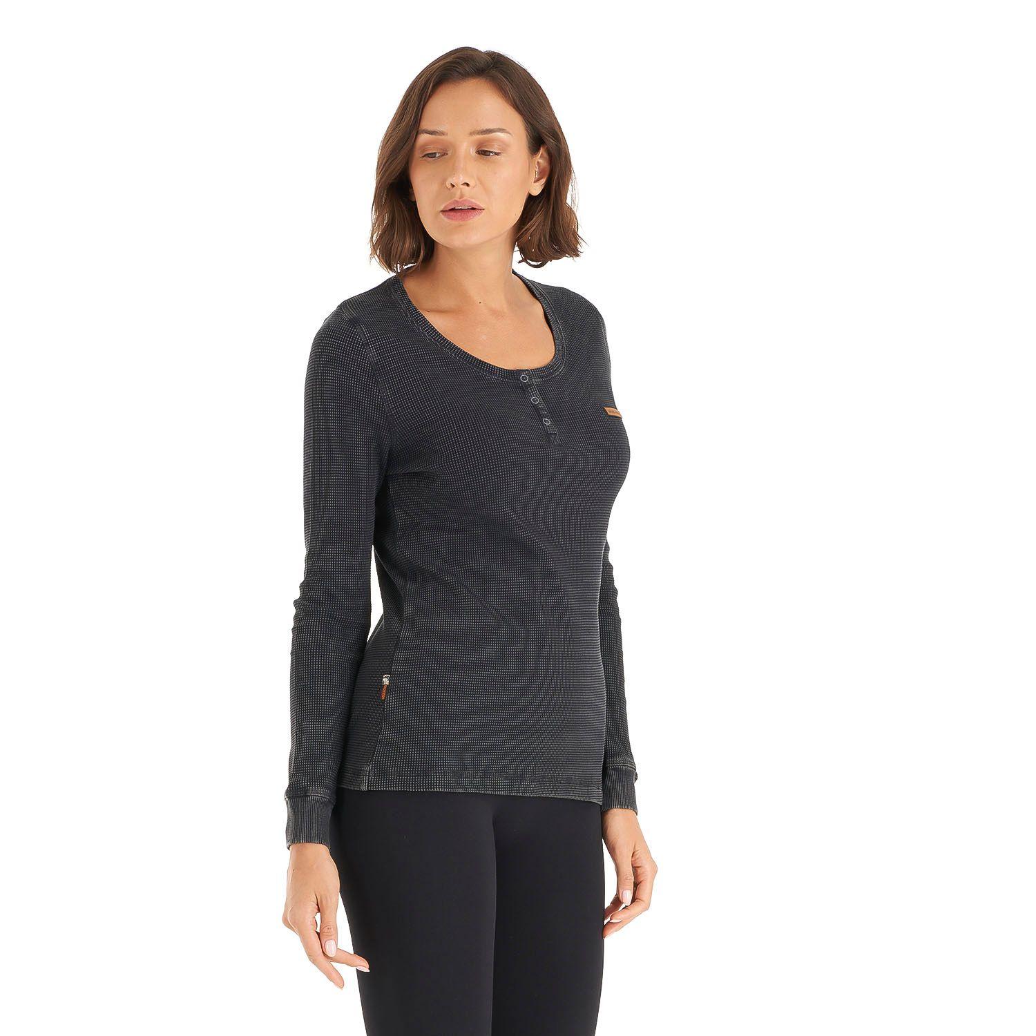 Polera Mujer Simetria Hippie Negro Haka Honu I21-2